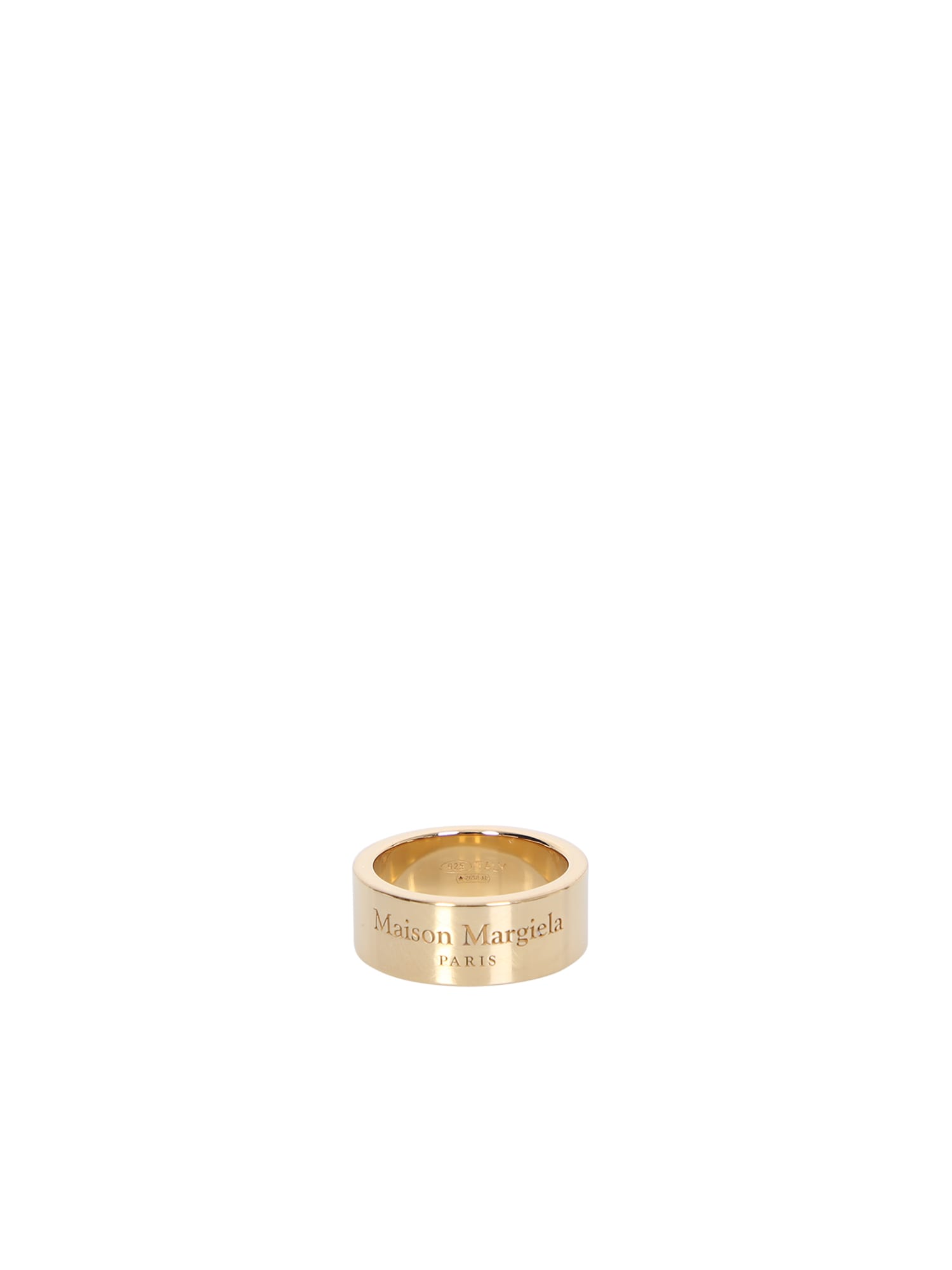 Logo-engraved Gold-tone Ring In Metallic