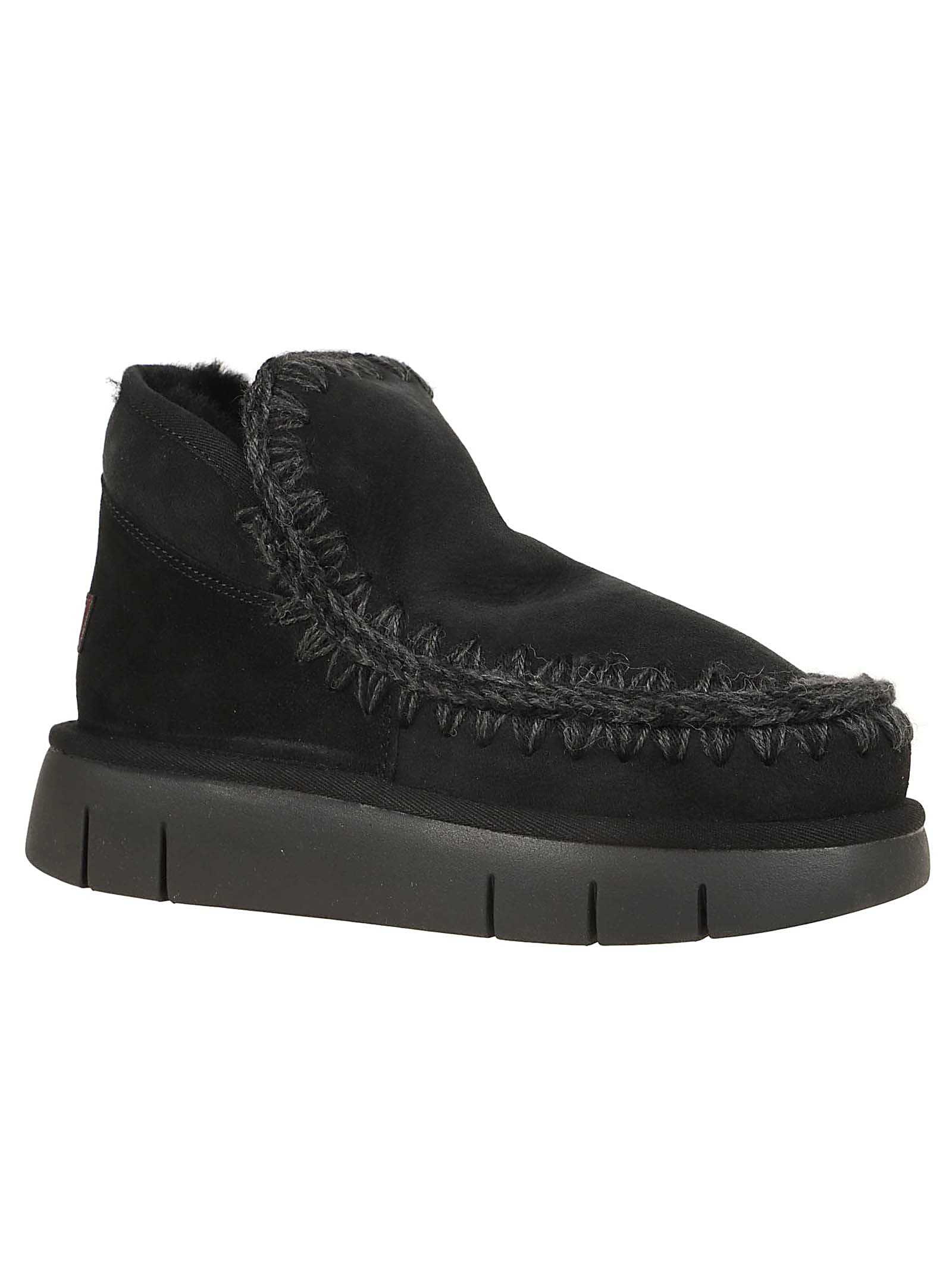 Mou 'eskimo' Black Slip-on Boots With Rear Logo In Bkbk Black Black