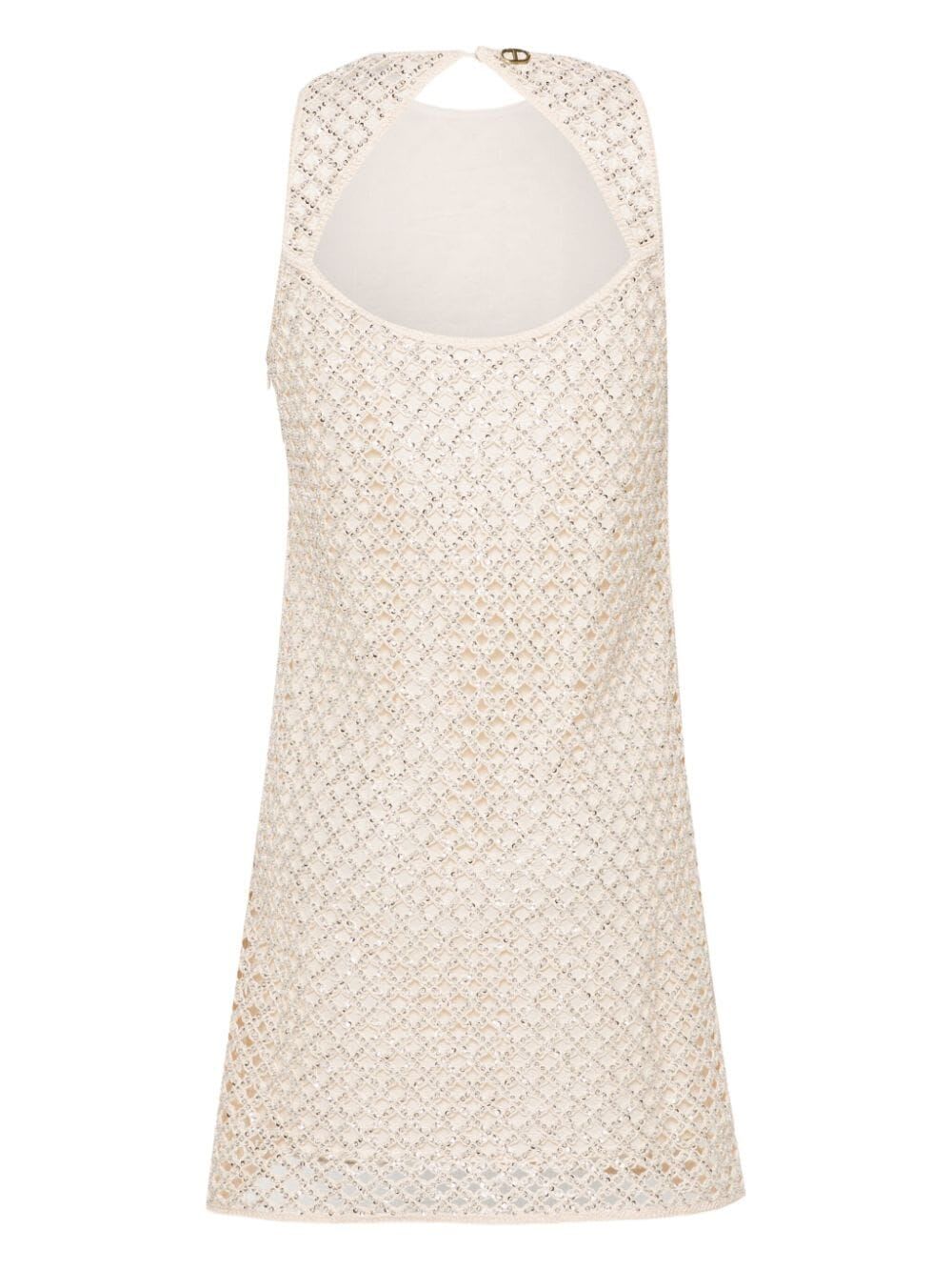 Shop Twinset Sleeveless Mini Dress In Almond Milk