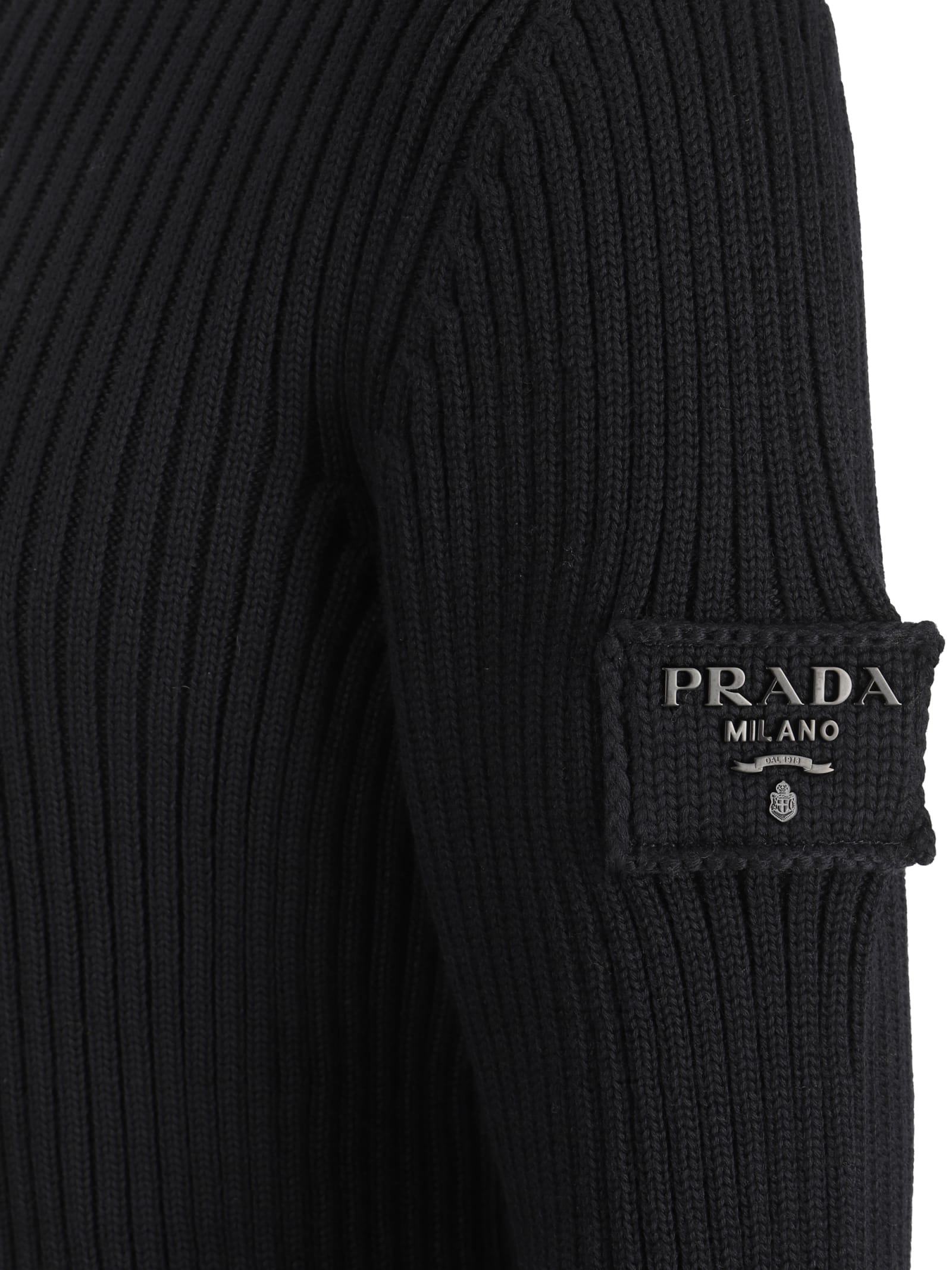 Shop Prada Cardigan In Nero