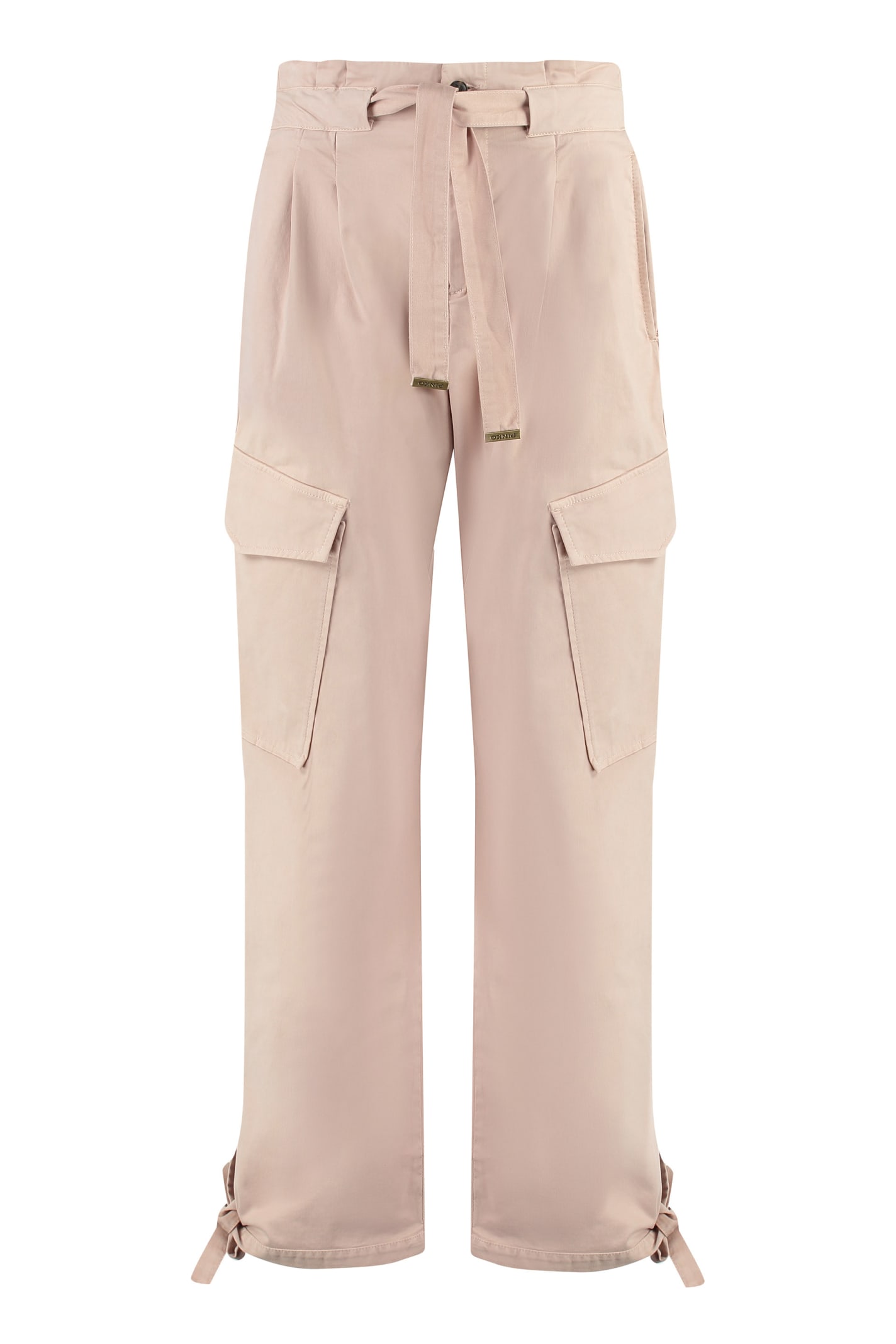 Shop Pinko Coperto Cotton Cargo-trousers In Pink