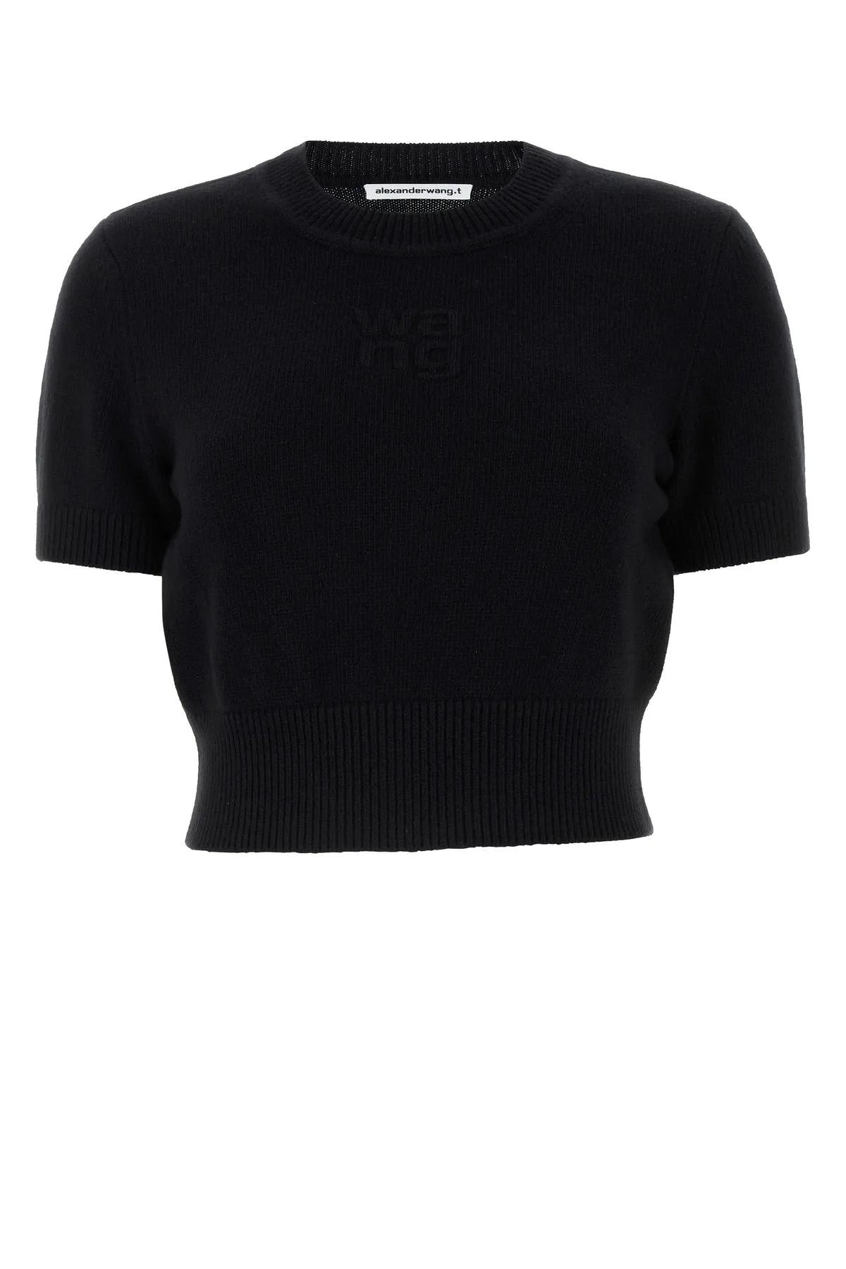 Shop Alexander Wang Black Cotton Blend Sweater