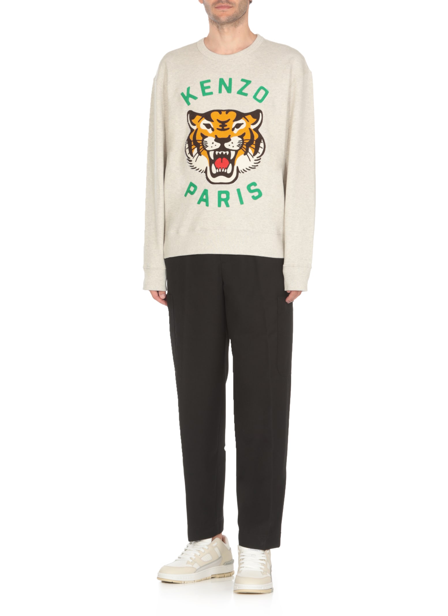 Shop Kenzo Lucky Tiger Sweatshirt In Grey