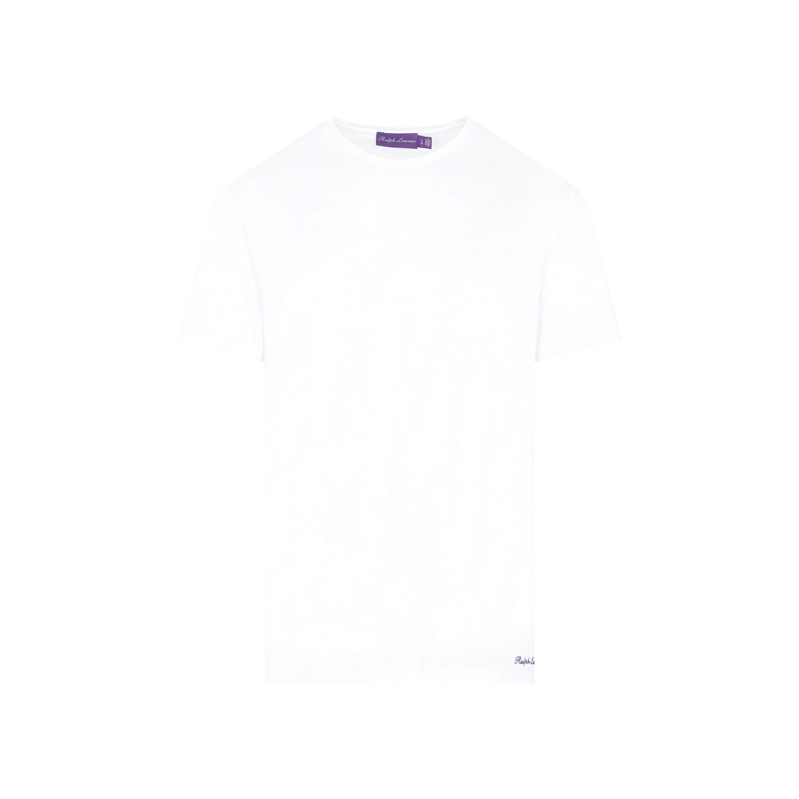 Ralph Lauren Embroidered Logo Crew Neck T-shirt With Side Slits In White