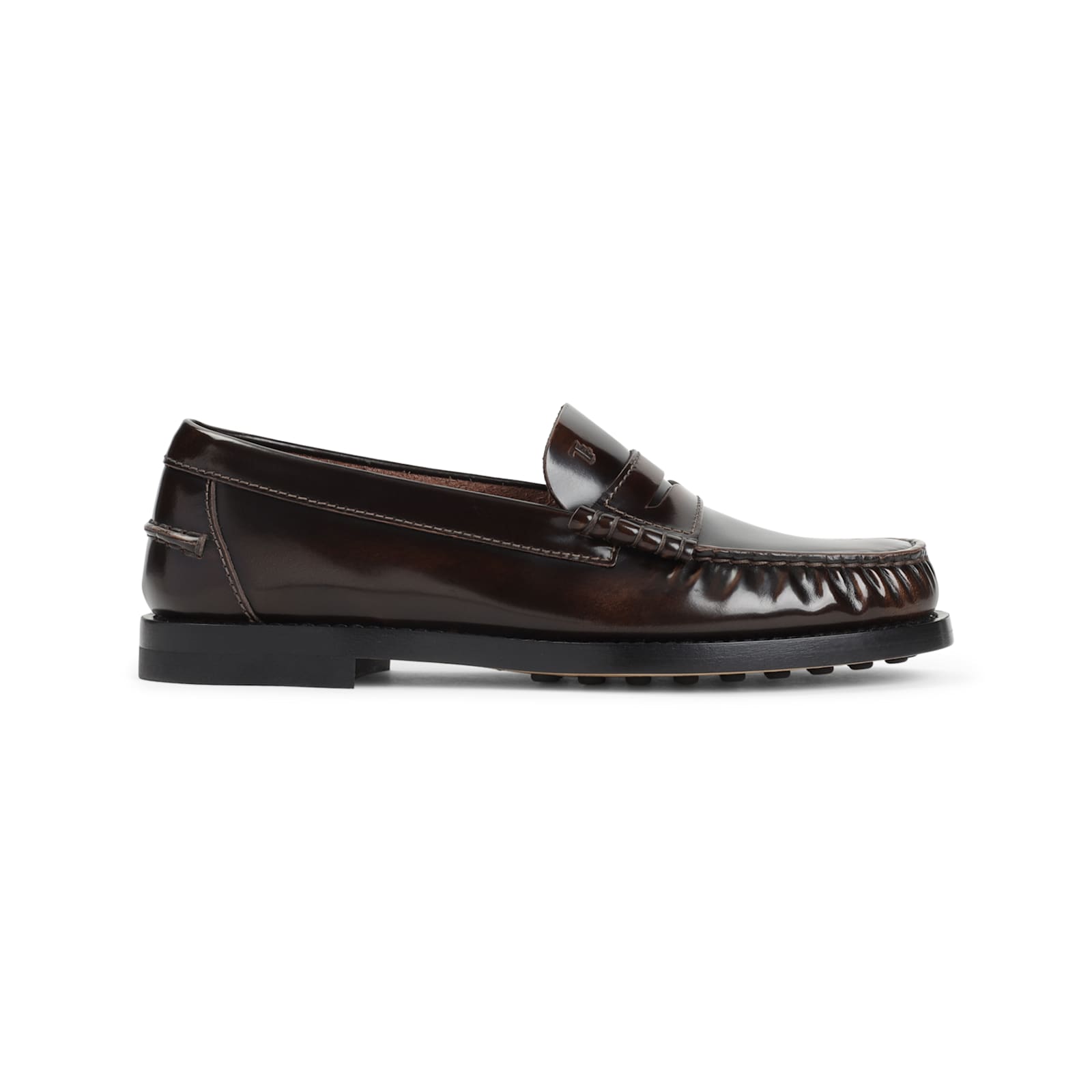 Tod's Gomma Patent Leather Penny Loafers In Brown