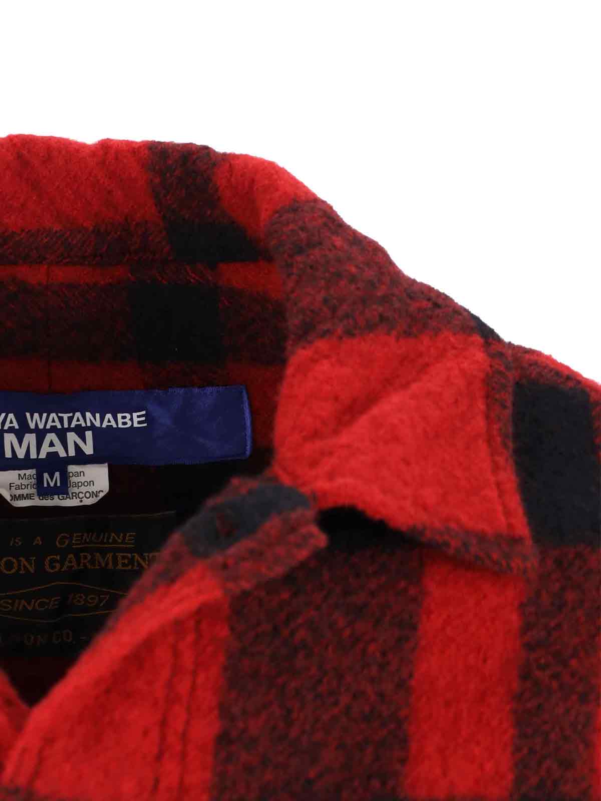 Junya Watanabe Checked Pattern Collared Shirt Jacket In Red