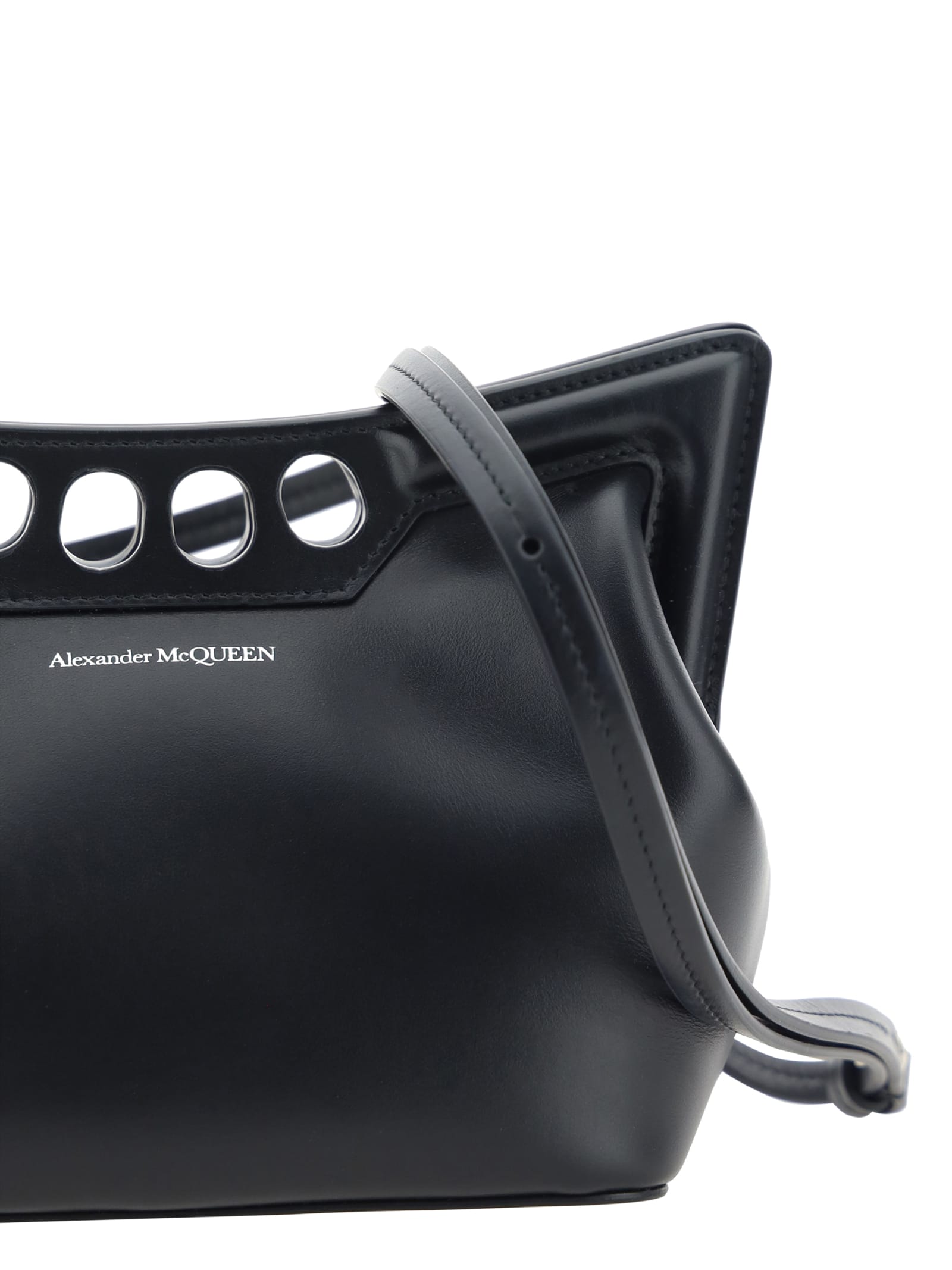 Shop Alexander Mcqueen Peak Handbag In Black