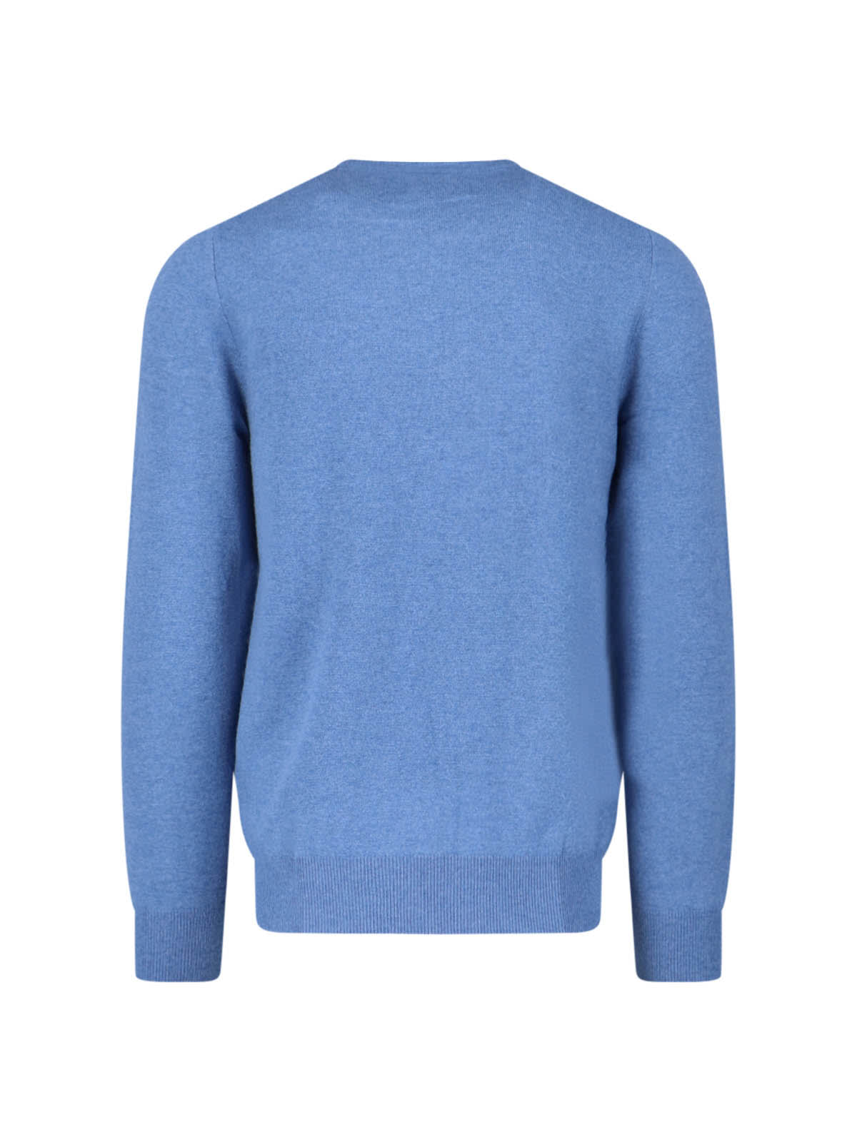 Polo Ralph Lauren Tailored Round Neck Sweater With Subtle Logo Detail In Blue