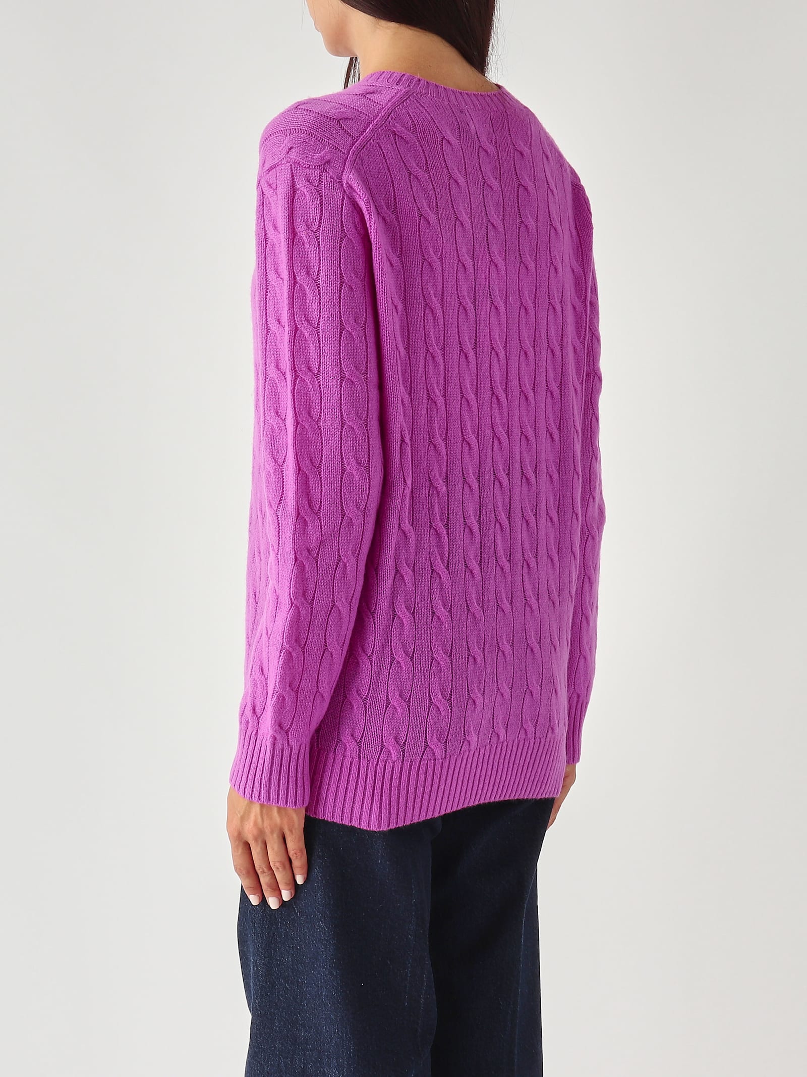 Polo Ralph Lauren Over-size Girocollo A Trecce In Lana E Cachemire Sweater