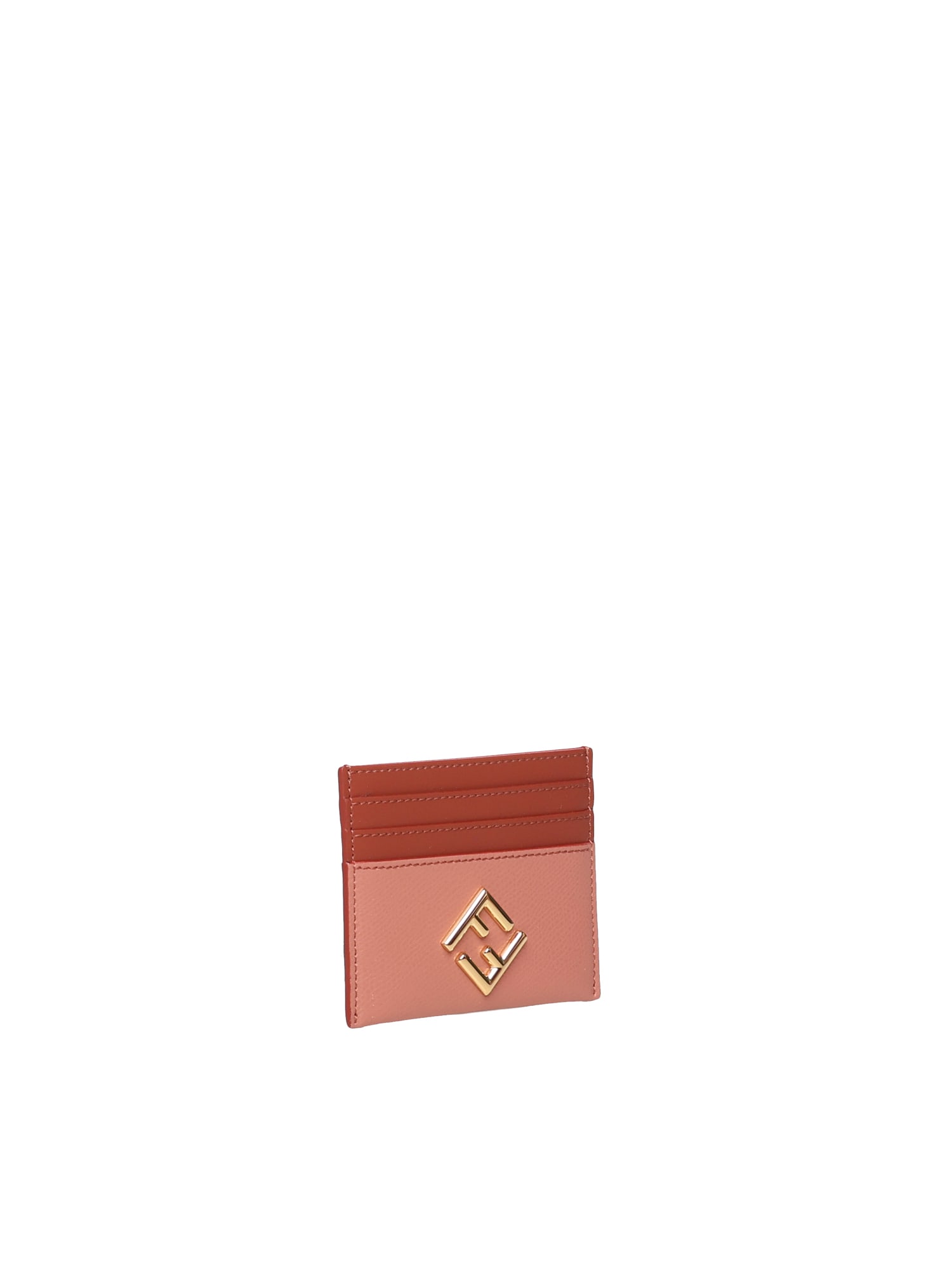 Fendi Ff Diamonds Card Holder In Brown