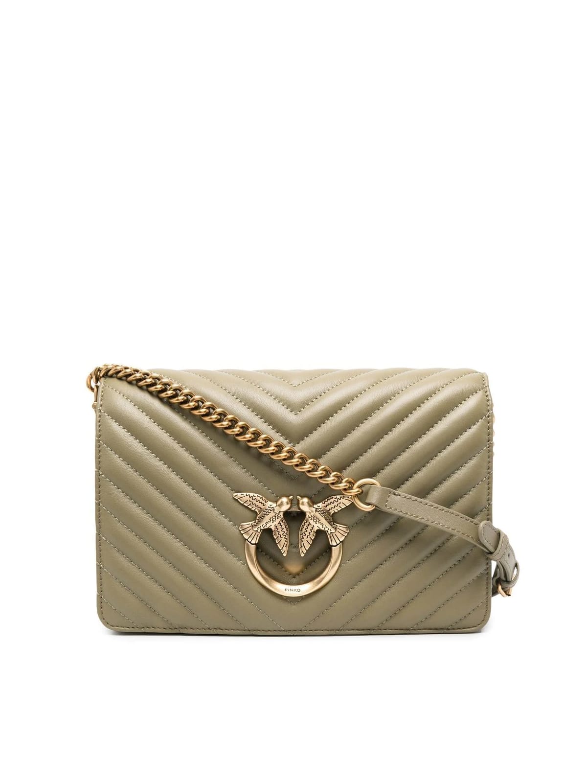 Pinko Love Click Classic Chevron Crossbody In Q Green