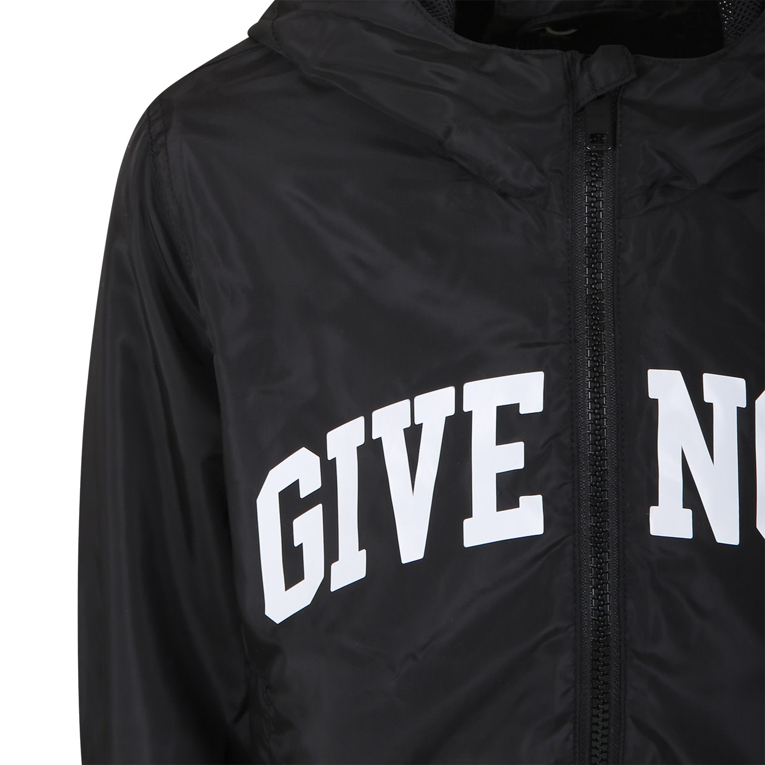 Shop Givenchy Black Windbreaker For Boy With Logo In Nero