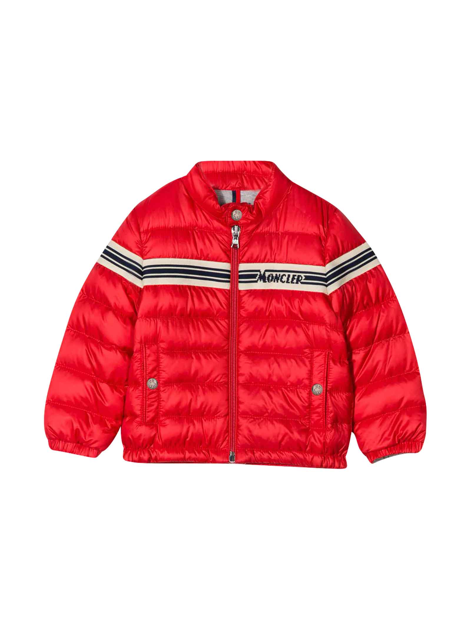 red moncler coat