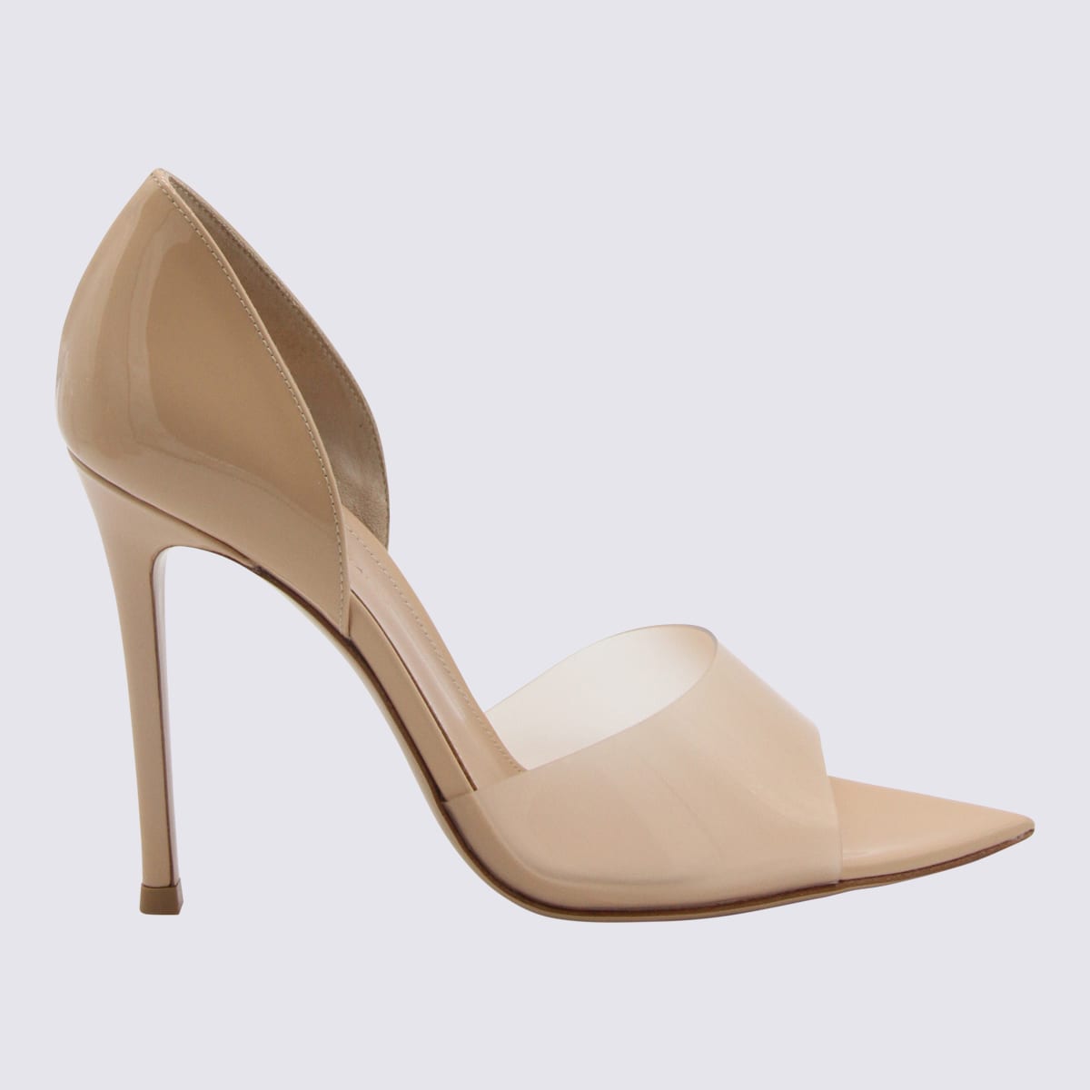 Gianvito Rossi Nude Leather And Pvc Bree Sandals