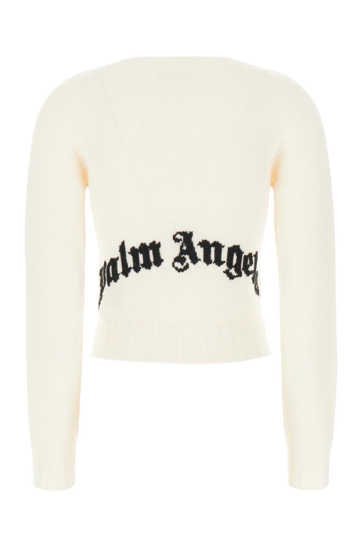 Shop Palm Angels Ivory Wool Blend Sweater In White