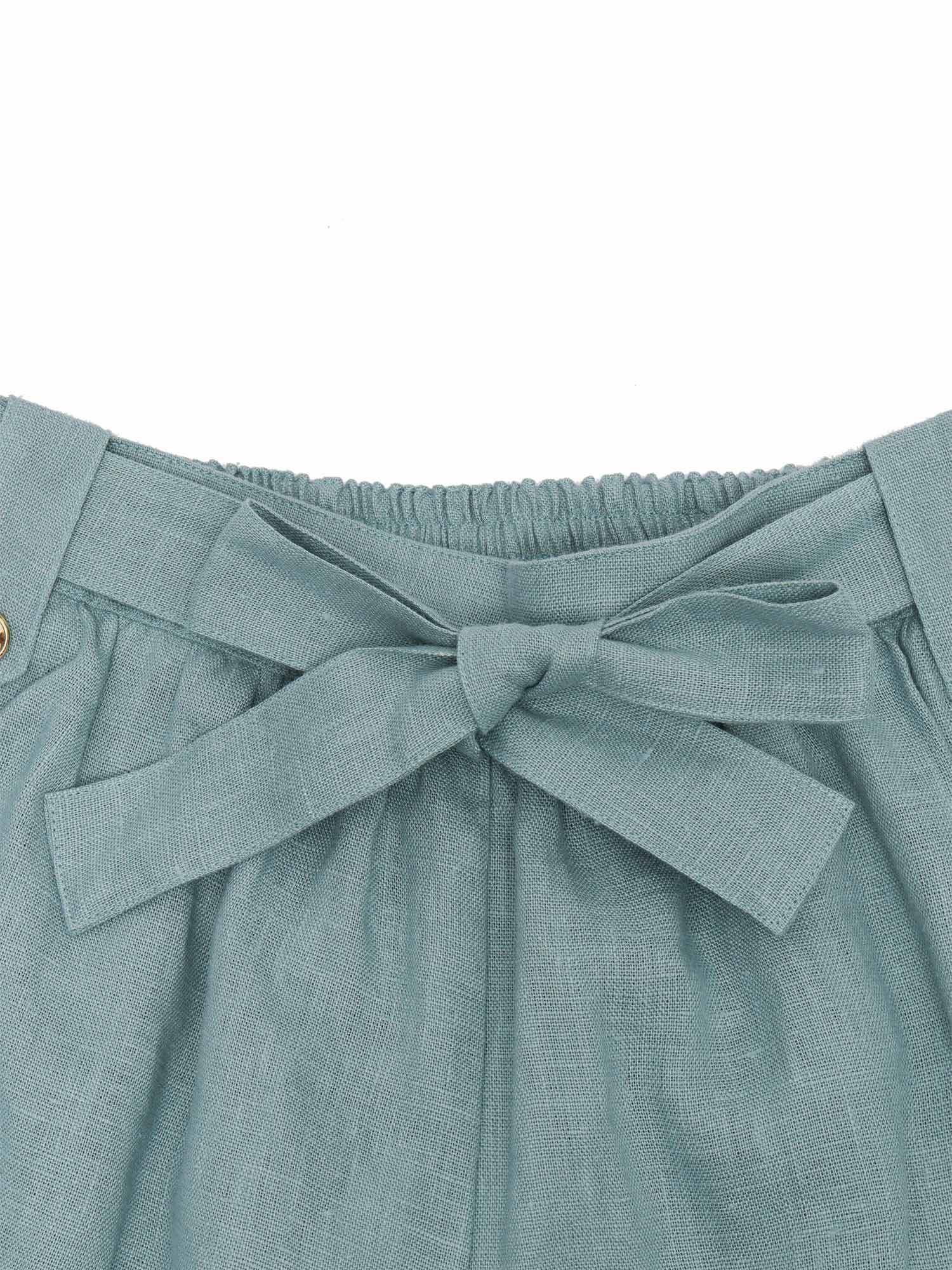 Chloé Linen Shorts In Gray