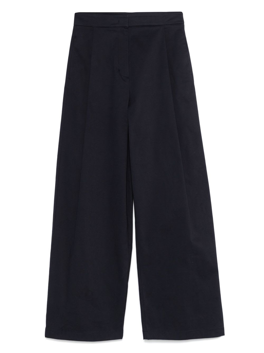 Emporio Armani Cotton Wide-leg Trousers In Blue