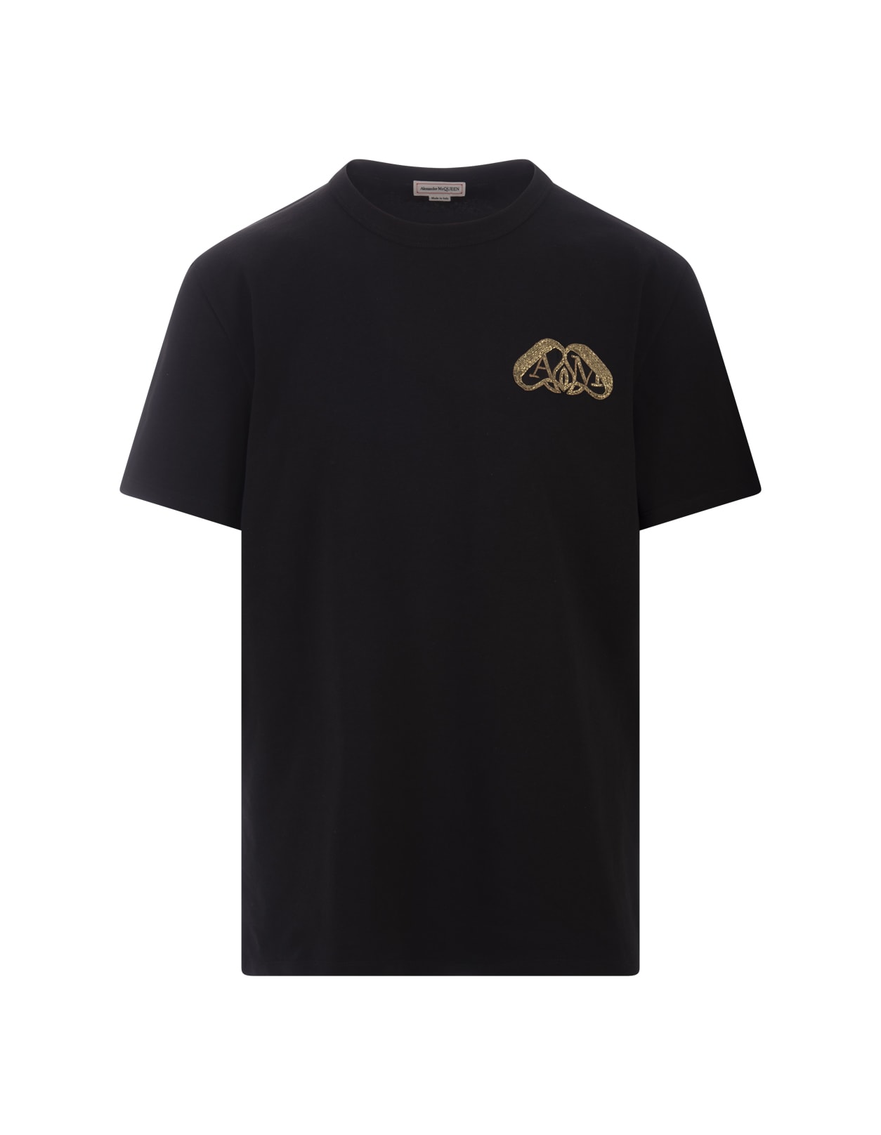 Shop Alexander Mcqueen Half Seal Logo T-shirt In Black