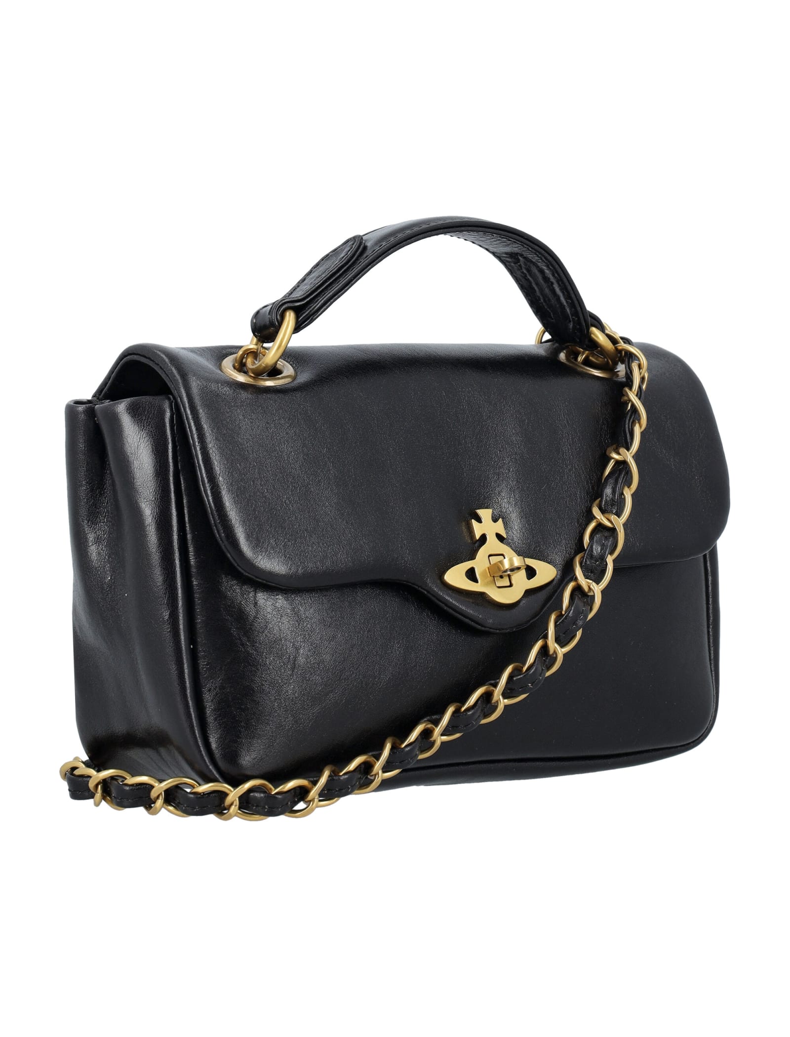 Shop Vivienne Westwood Anita Chain Shoulder Bag In Black