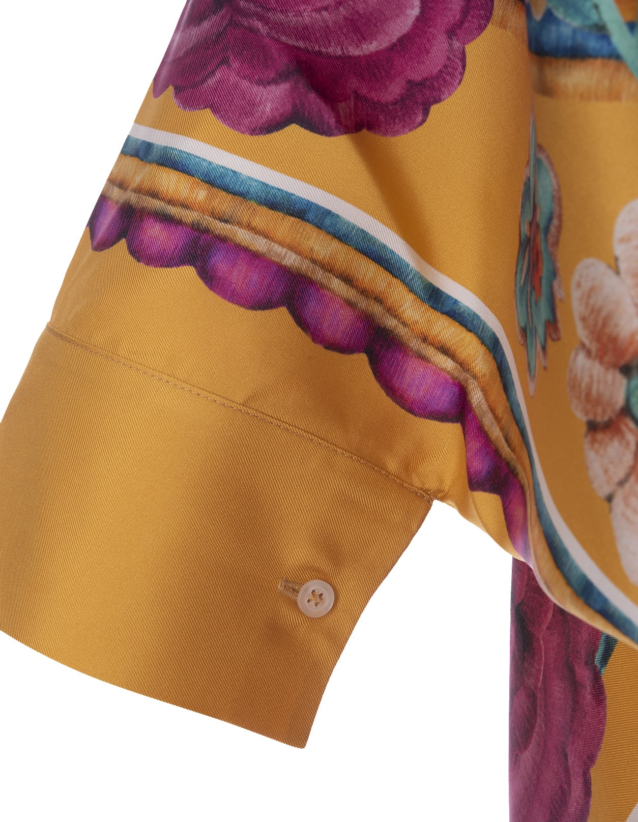 Shop La Doublej Zodiac Placée Marigold Foulard Shirt In Silk Twill In Multicolour