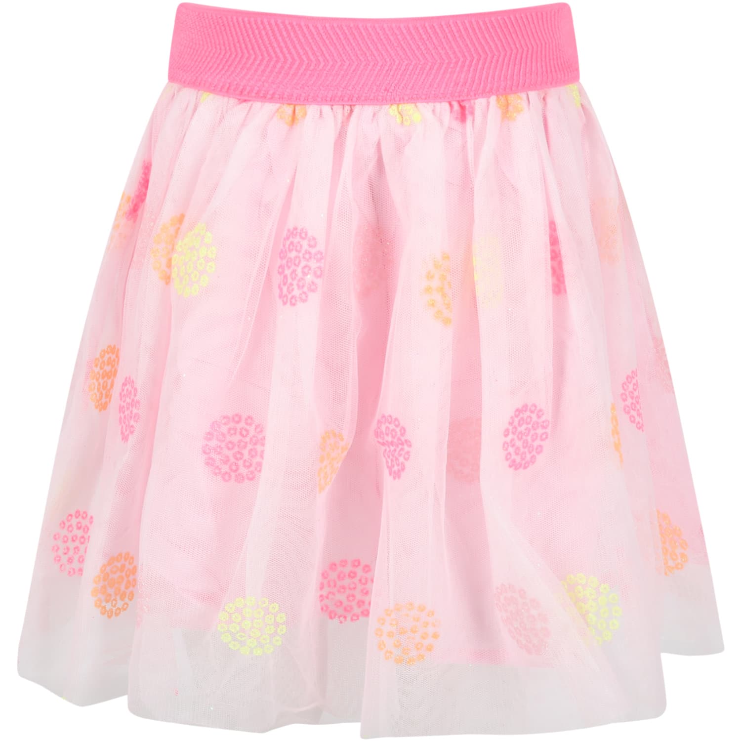 Billieblush Pink Skirt For Girl With Polka-dots