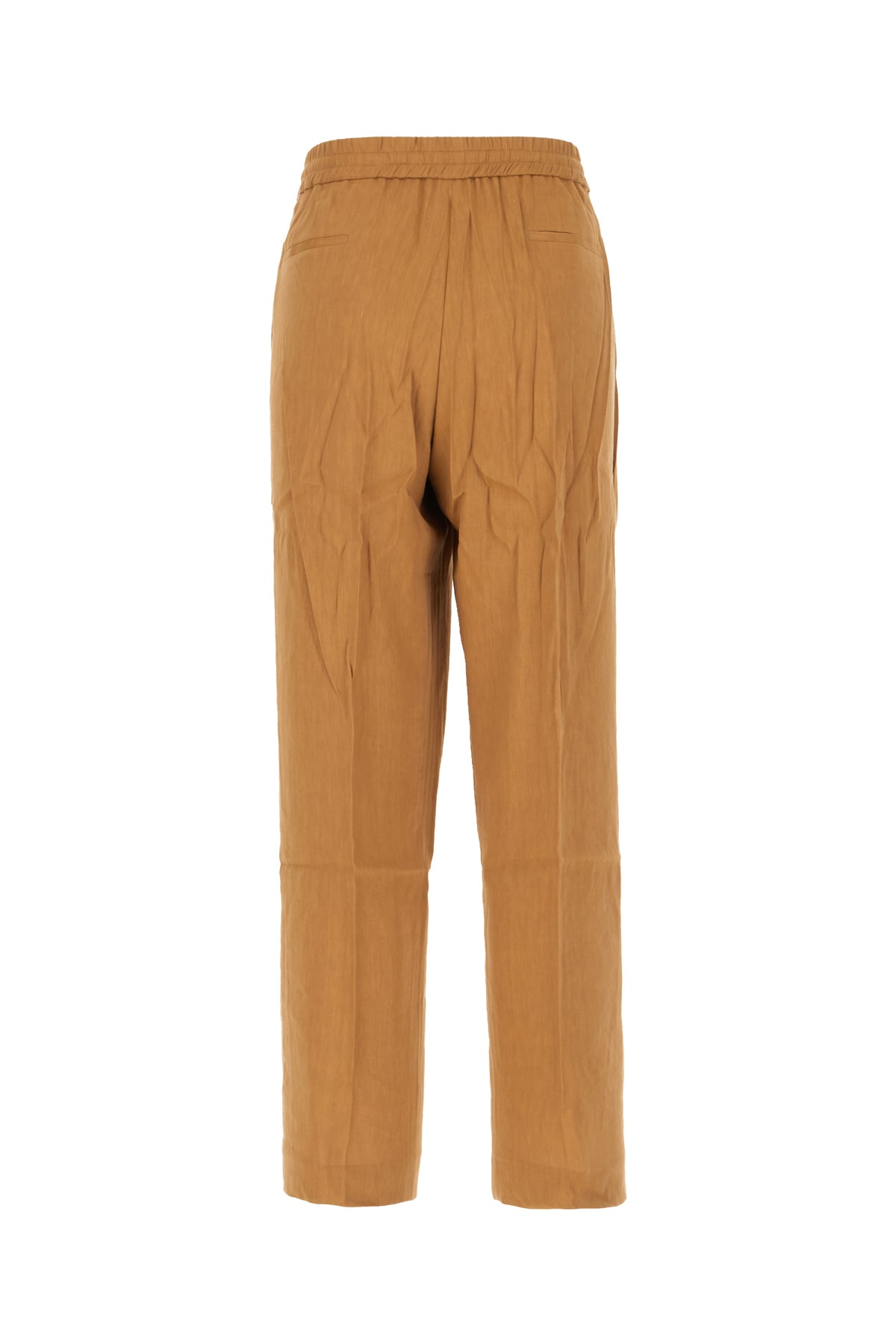 Pt Torino Elastic Waistband Relaxed Fit Side Pockets In Brown