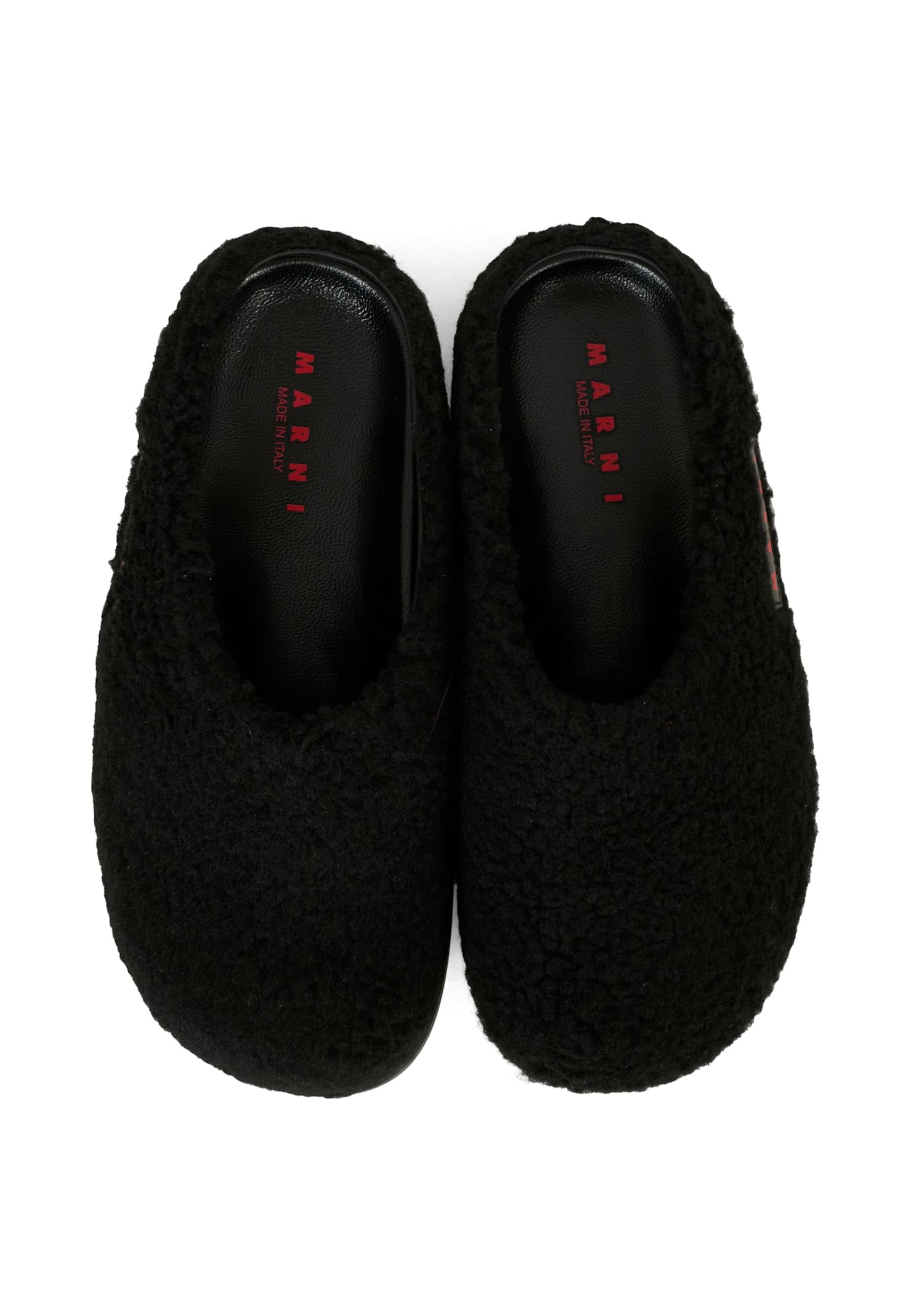 Marni Black Clogs For Kids With Logo In Black