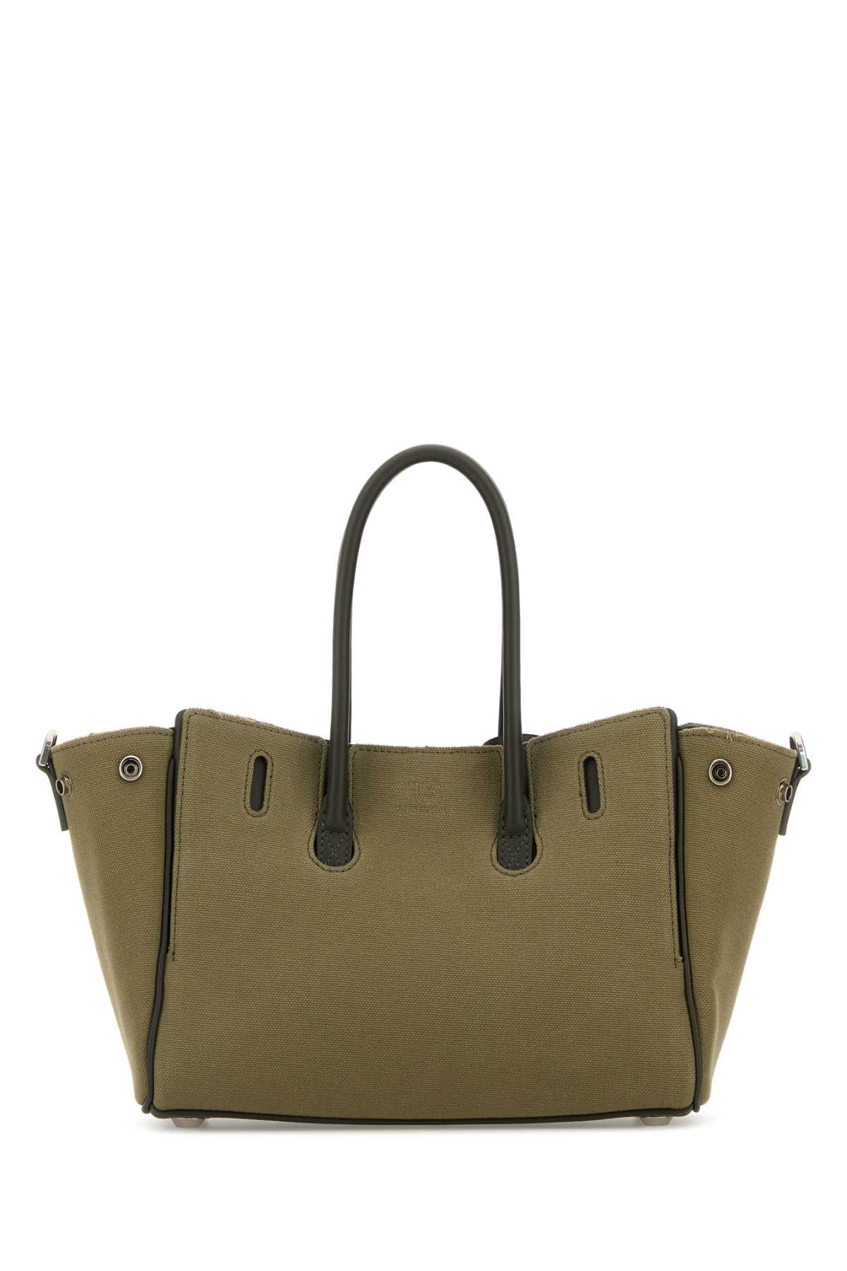 Shop Balenciaga Army Green Canvas Carry All Bel Air Shopping Bag