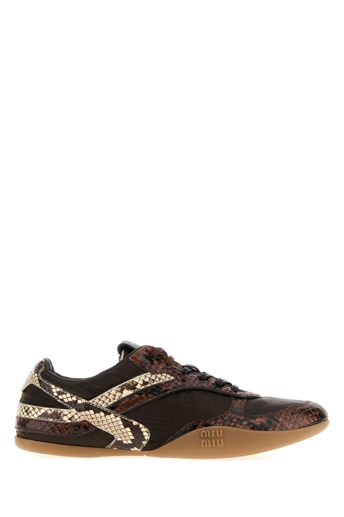 Miu Miu Multicolor Fabric And Leather Sneakers In Multi