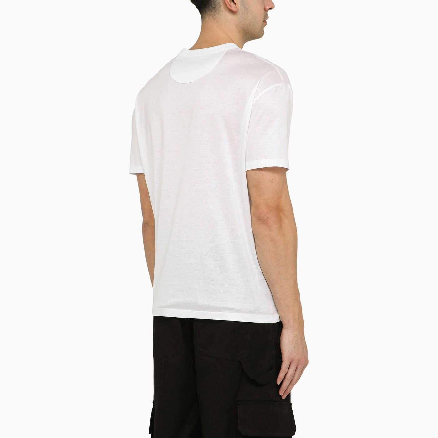 Shop Valentino White T-shirt With V Inlay