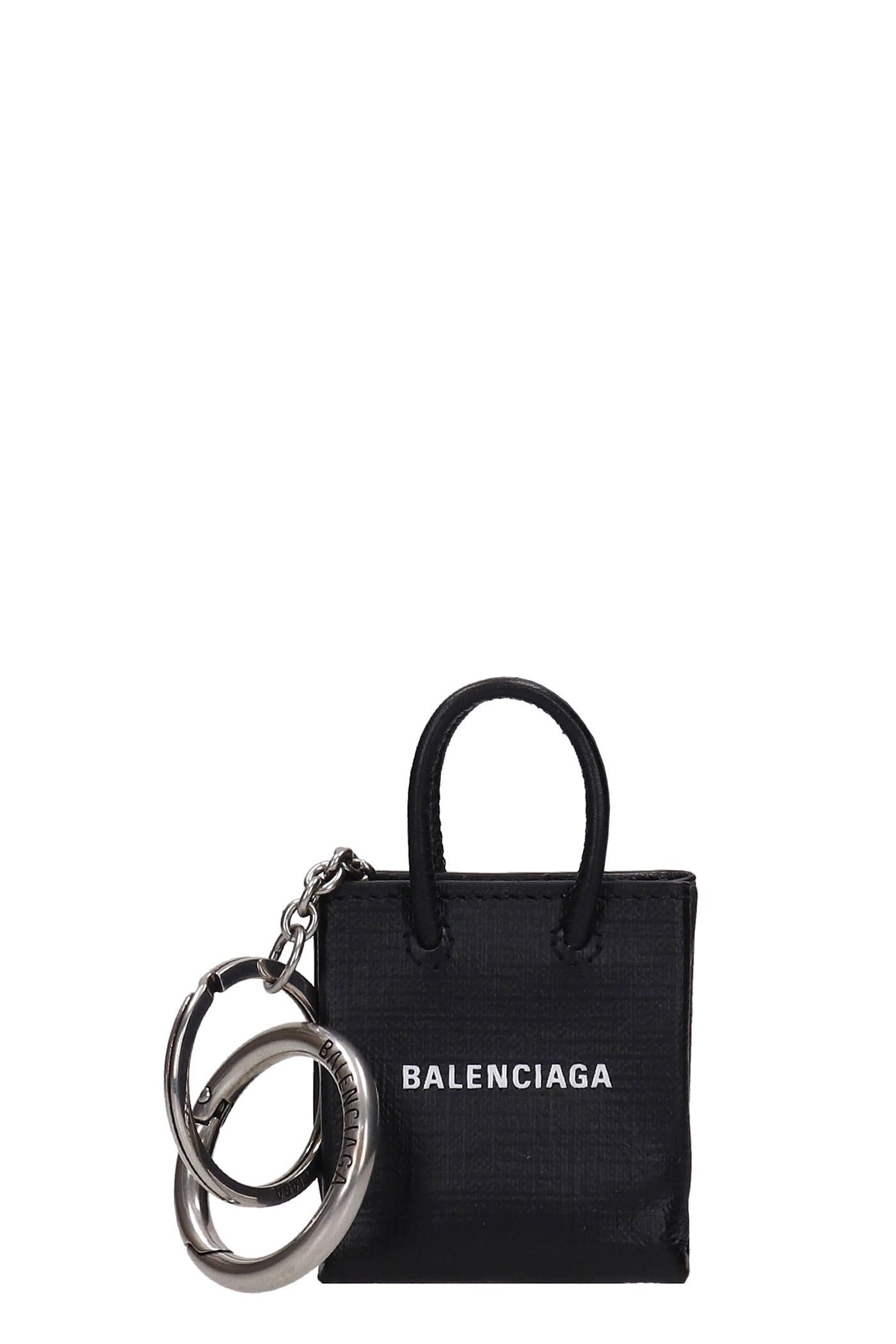 Balenciaga Mini Bag Keys Holder In Black Synthetic Fibers
