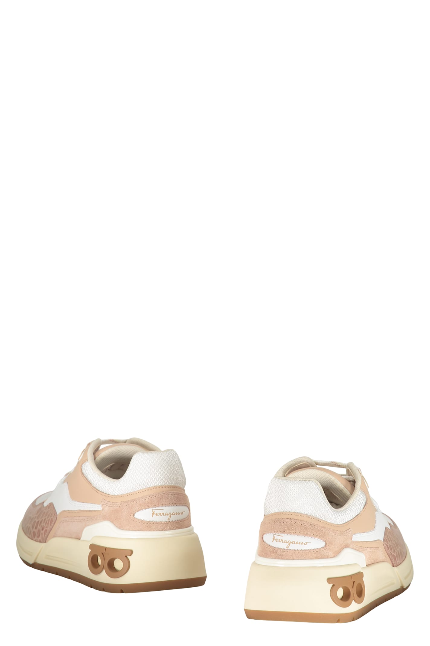 Ferragamo Leather Low-top Sneakers In Pink