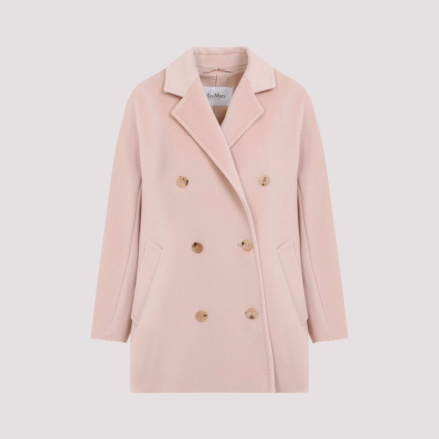 Max Mara Rebus Double-breasted Coat In Pink