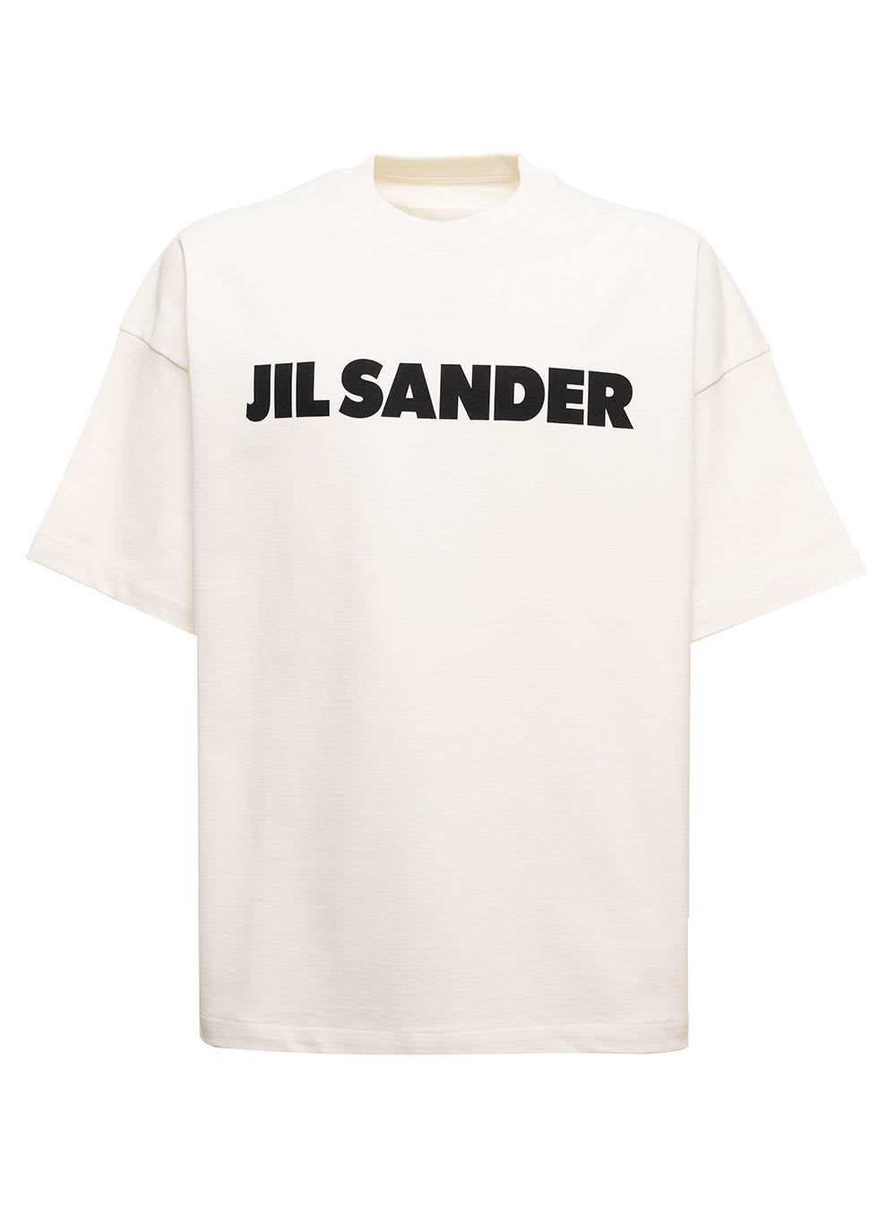 Jil Sander Man s White Oversize Cotton T-shirt With Logo Print