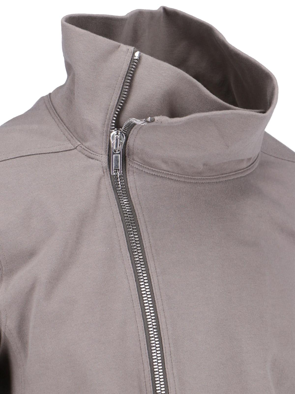Shop Rick Owens Asymmetrical Zip Sweatshirt In Dust