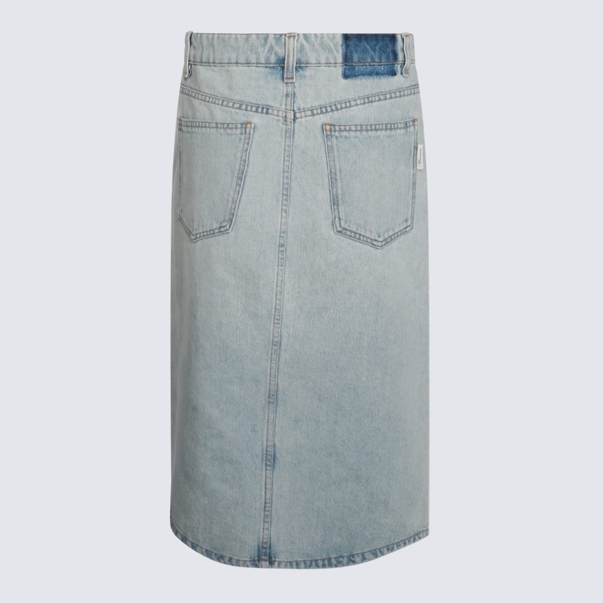 Blumarine Blue Cotton Denim Skirt In Azzurro