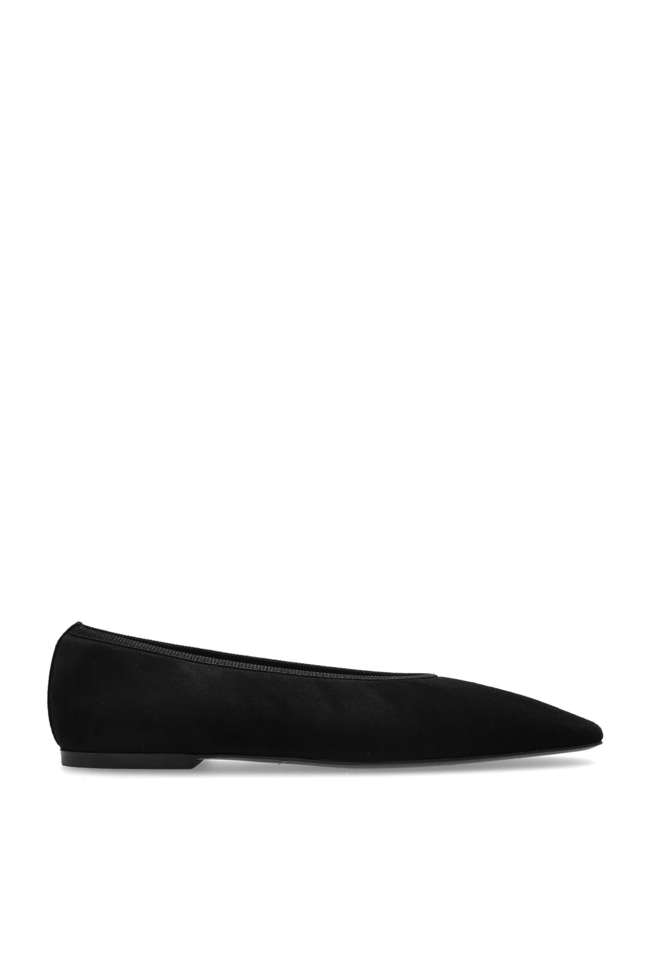Totême Toteme Minimalist Velvet Ballerinas Shoes In Black