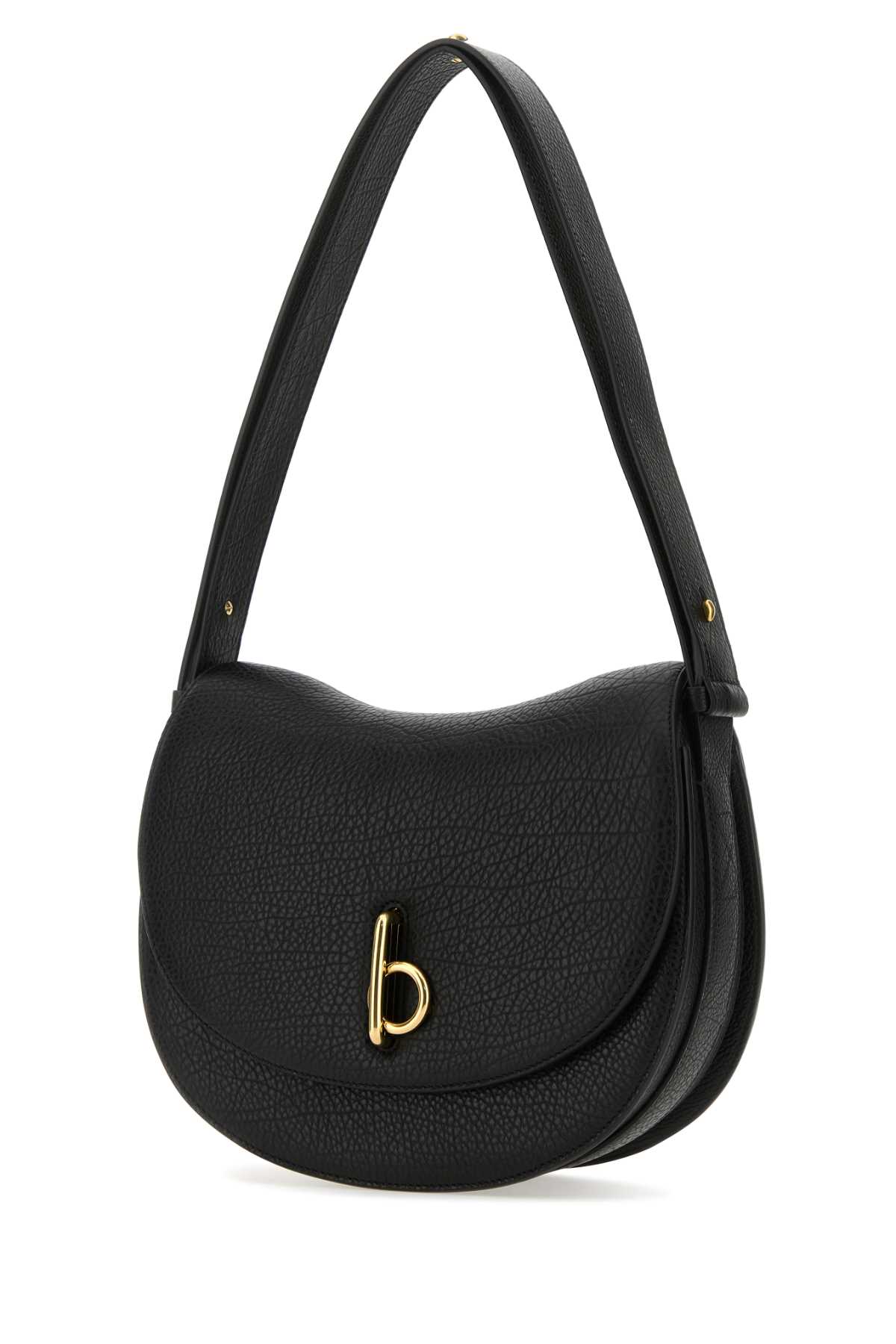 Shop Burberry Black Leather Medium Rocking Horse Shoulder Bag