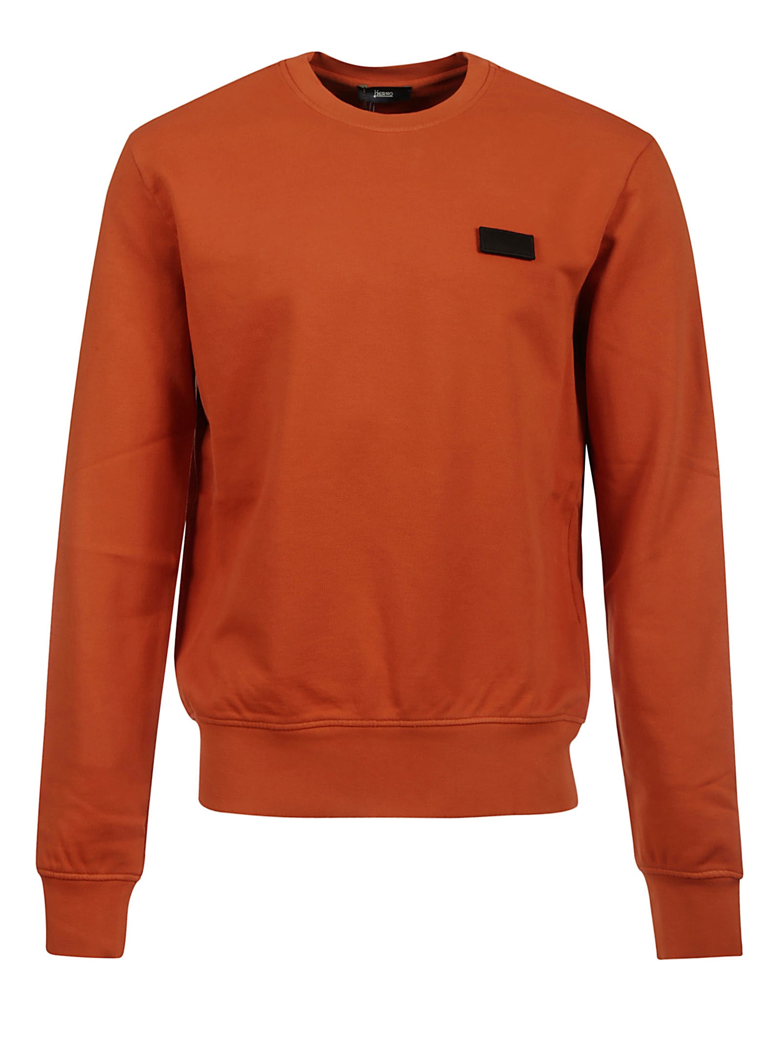 Herno Felpa Garment Dyed Sweater Con Patch
