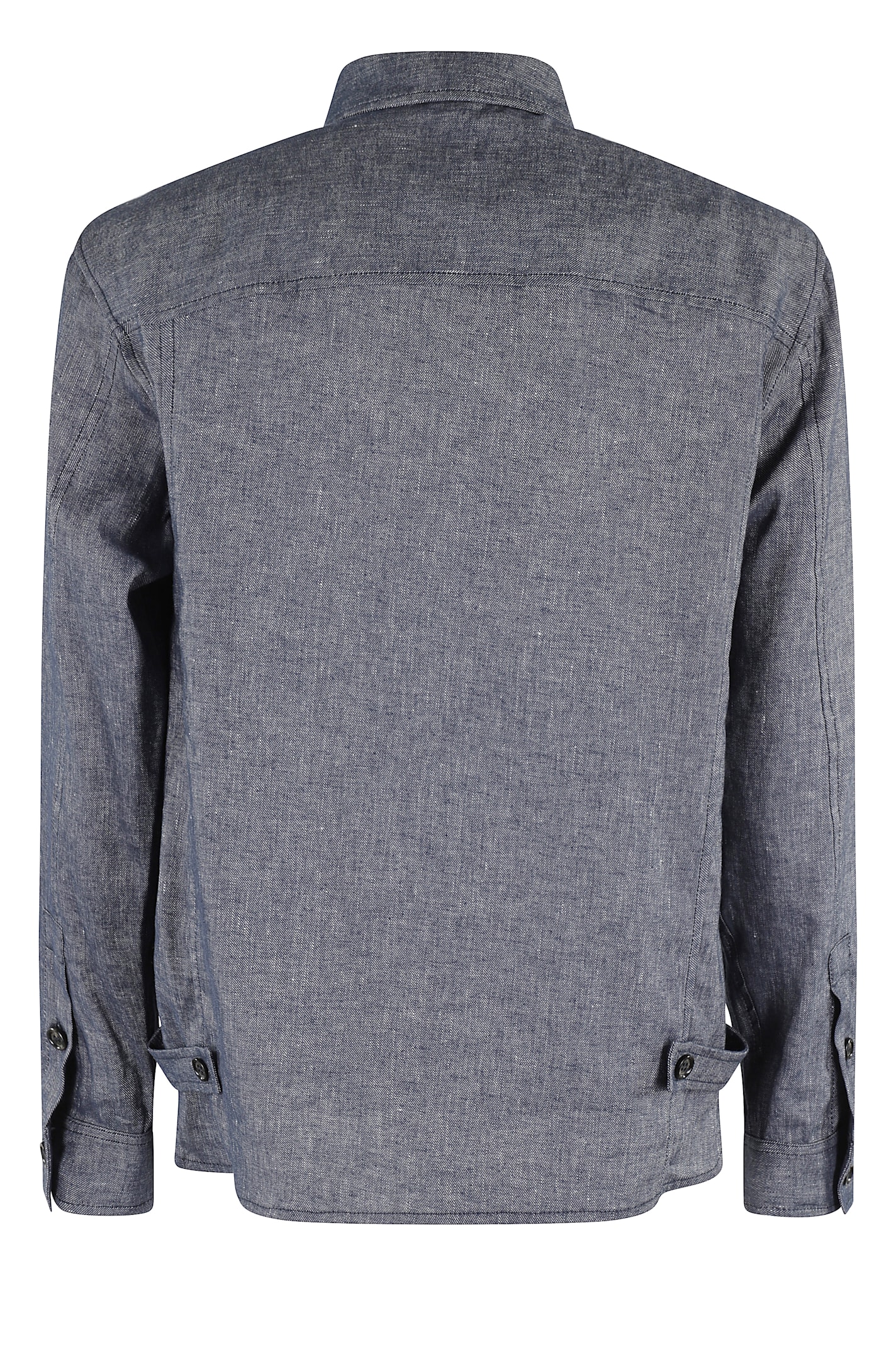 Paolo Pecora Camicia Lino Stretch In Blu