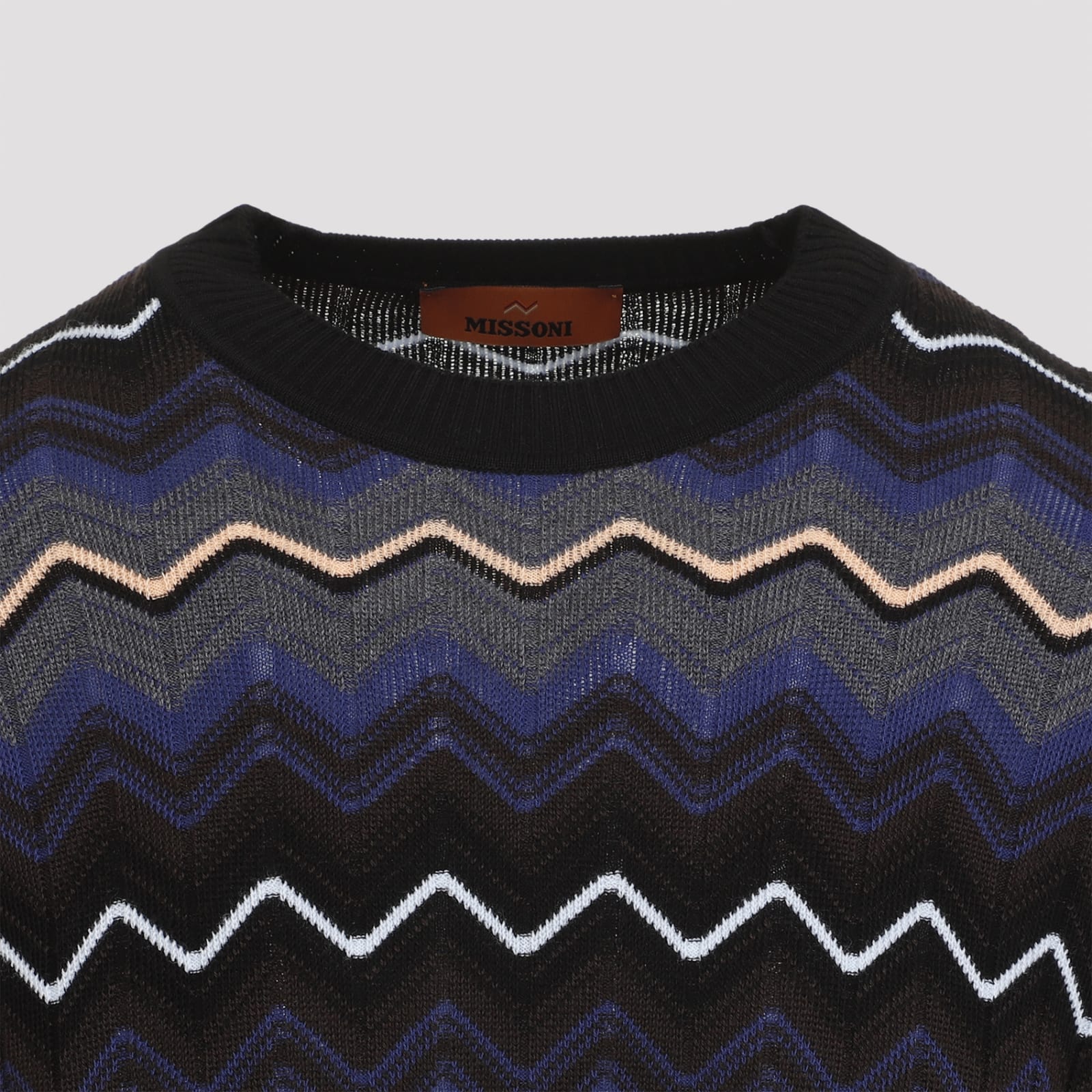 Shop Missoni Crewneck Pullover In Multic Dark Grey Ton