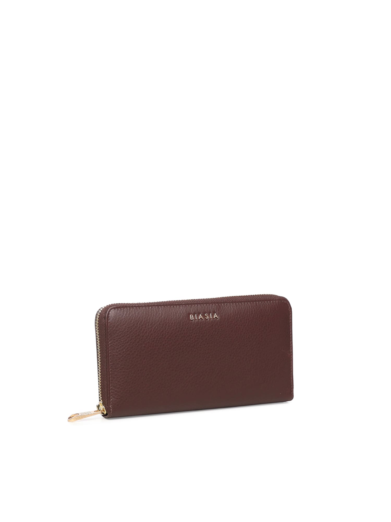Biasia Leather Wallet With Logo In Brown