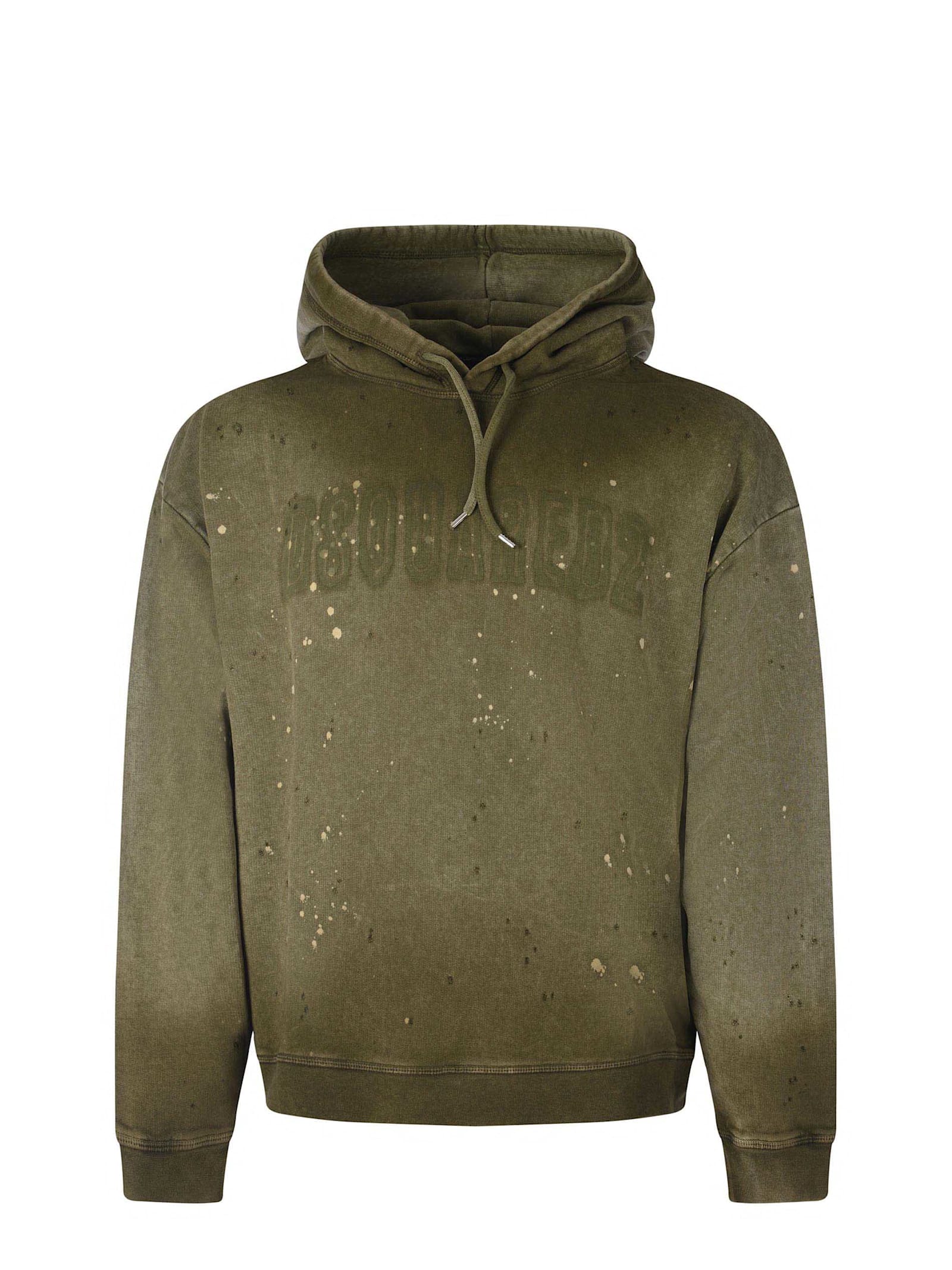 Shop Dsquared2 Sweatshirt Hoodie  Made Of Cotton In Green