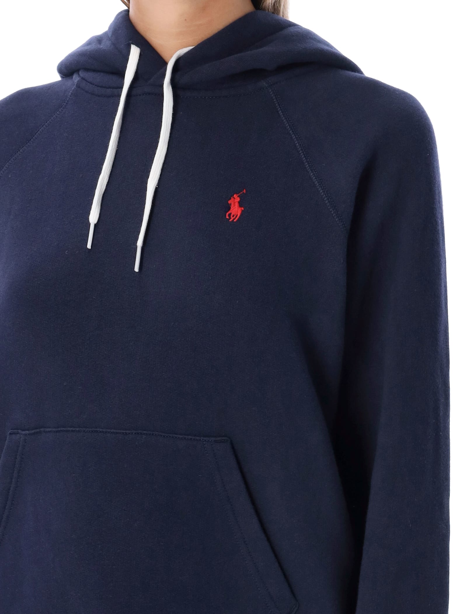Polo Ralph Lauren Embroidered Logo Hooded Sweatshirt In Blue