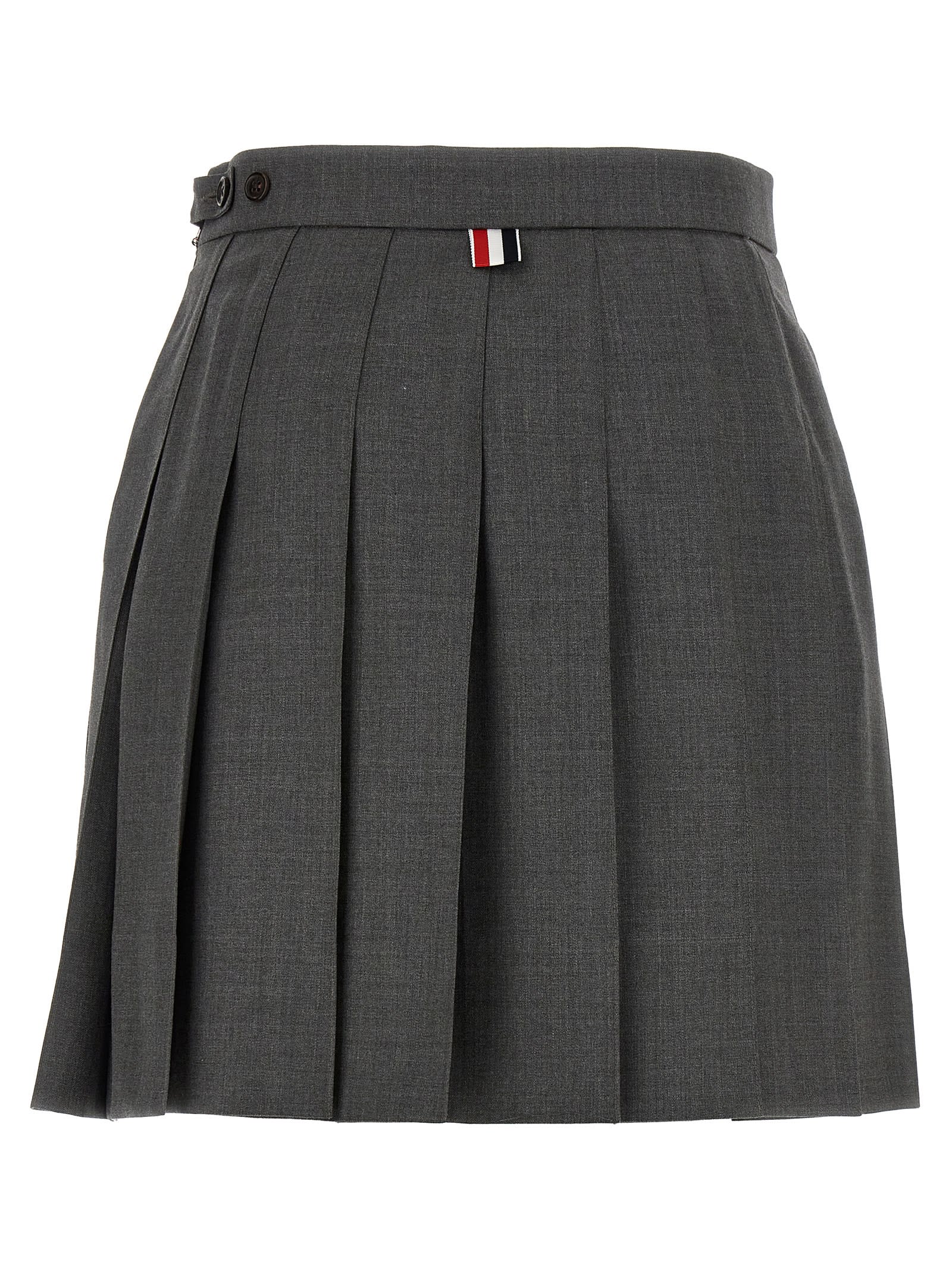 Shop Thom Browne Uniform Mini Skirt In Gray