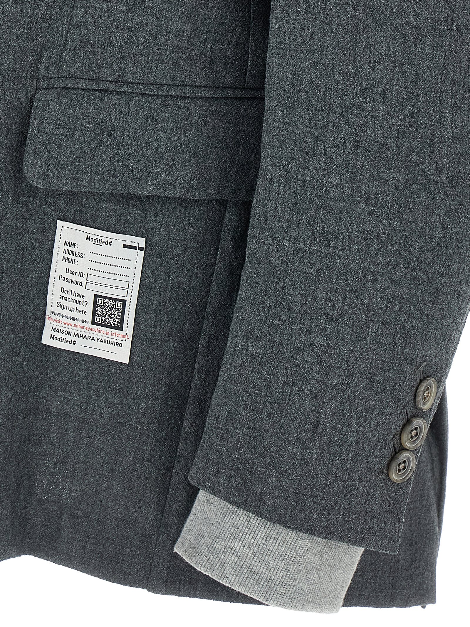Miharayasuhiro Triple Layered Wool Blazer In Gray