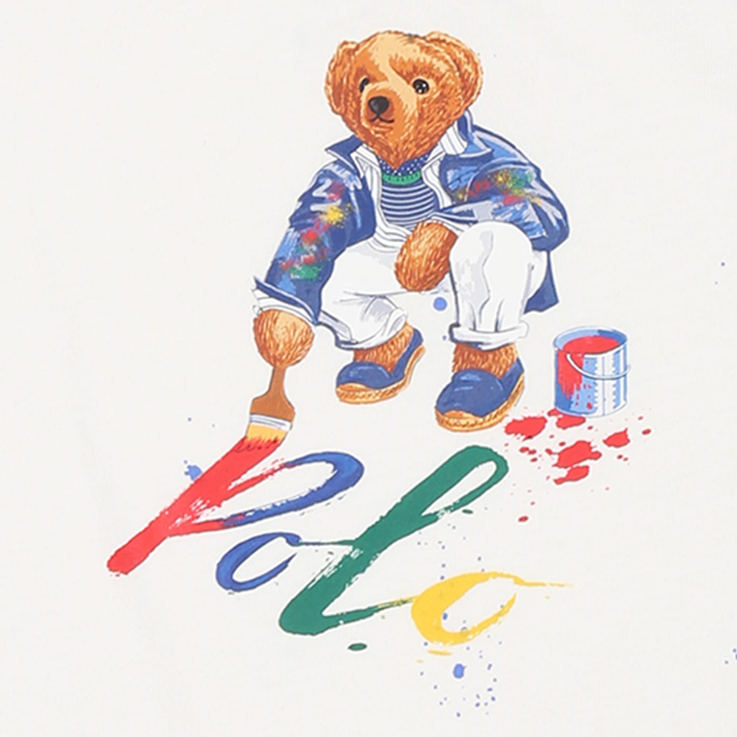 Shop Ralph Lauren White T-shirt For Baby Boy With Polo Bear