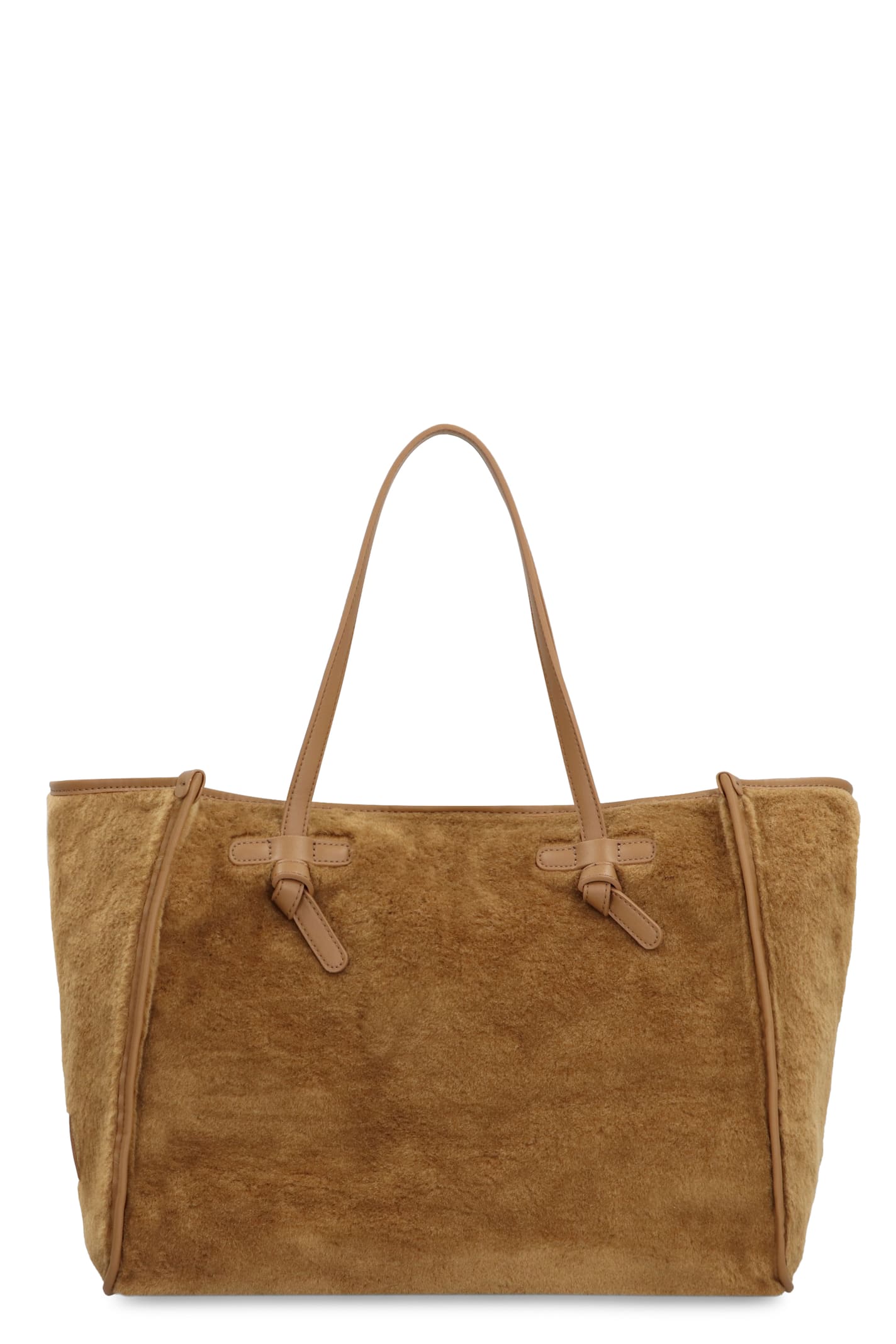 Shop Gianni Chiarini Marcella Faux Fur Tote In Beige