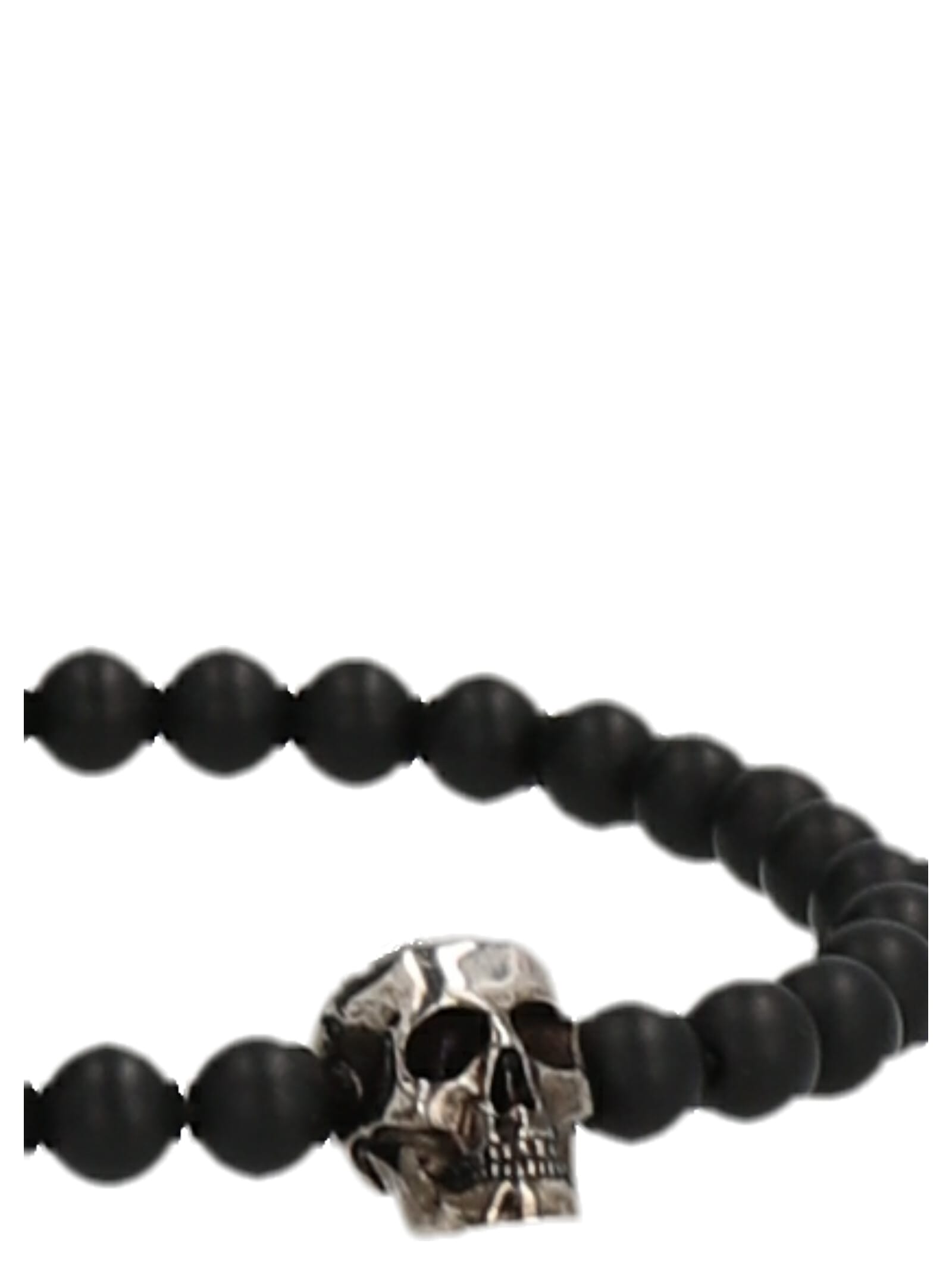 Shop Alexander Mcqueen Skull Spheres Bracelet In Black