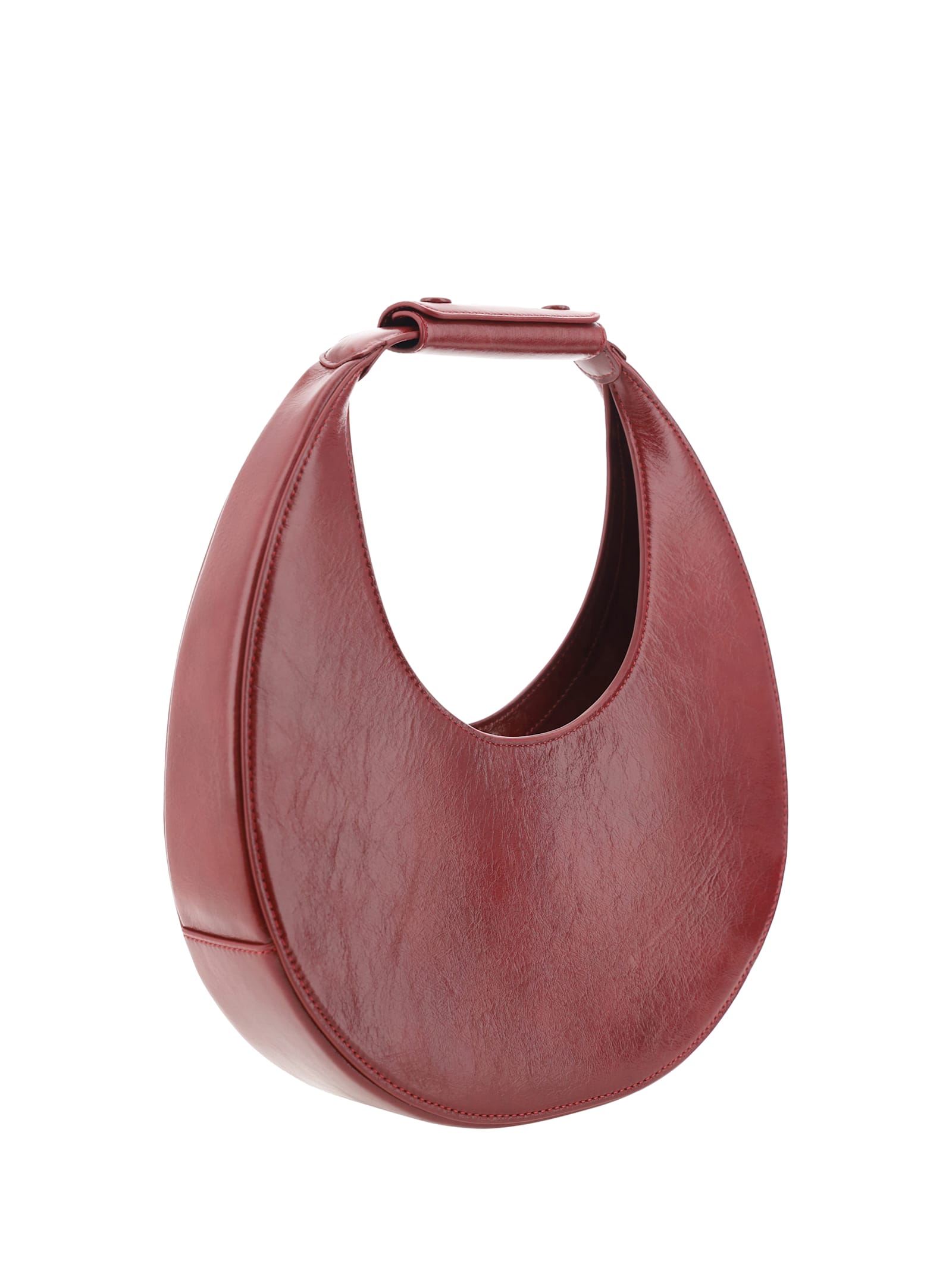 Shop Staud Moon Tote Handbag In Pinot